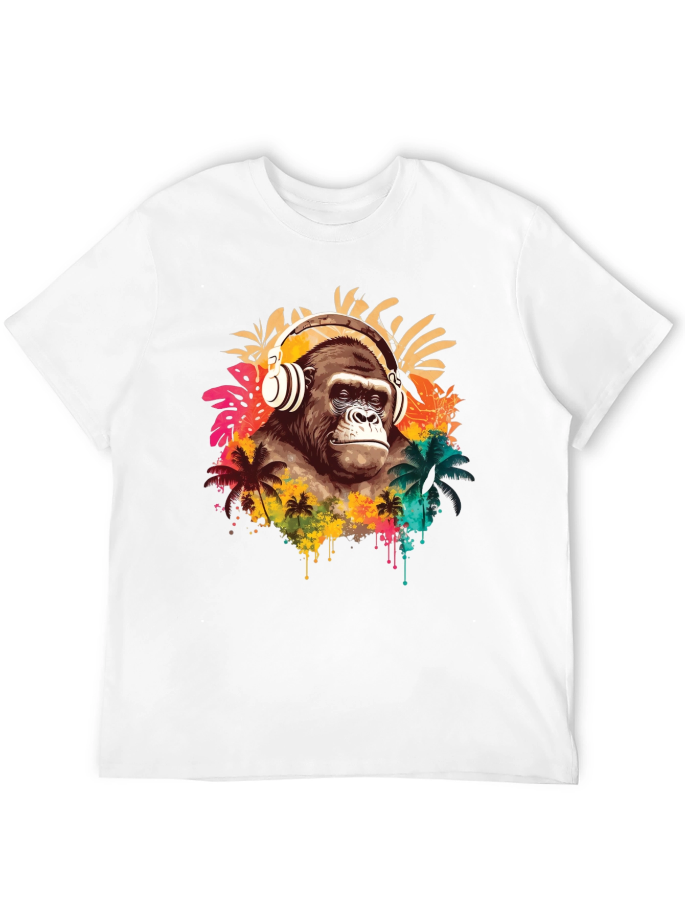 Gorilla Headphones Graphic T-Shirt