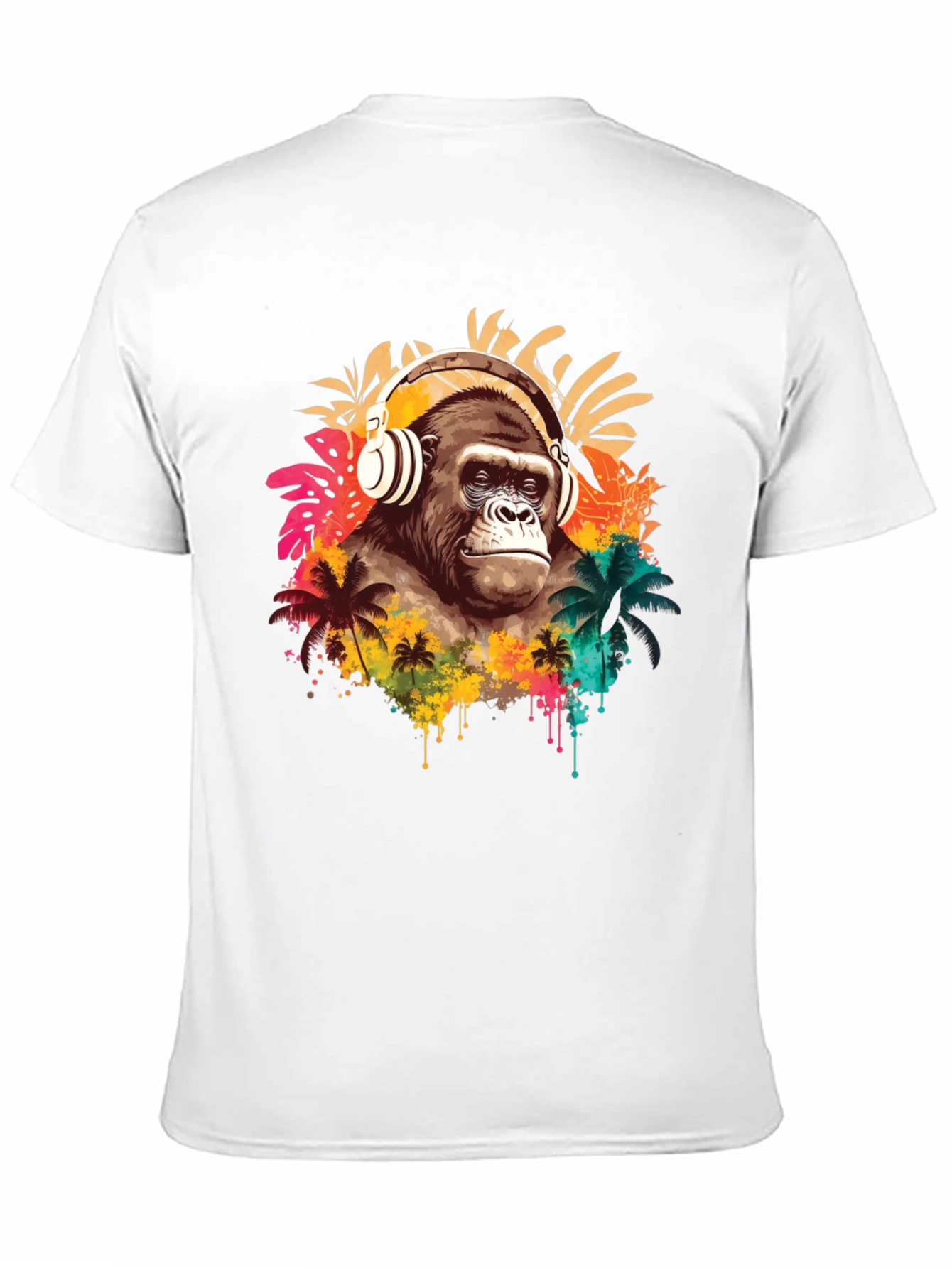 Gorilla Headphones Graphic T-Shirt