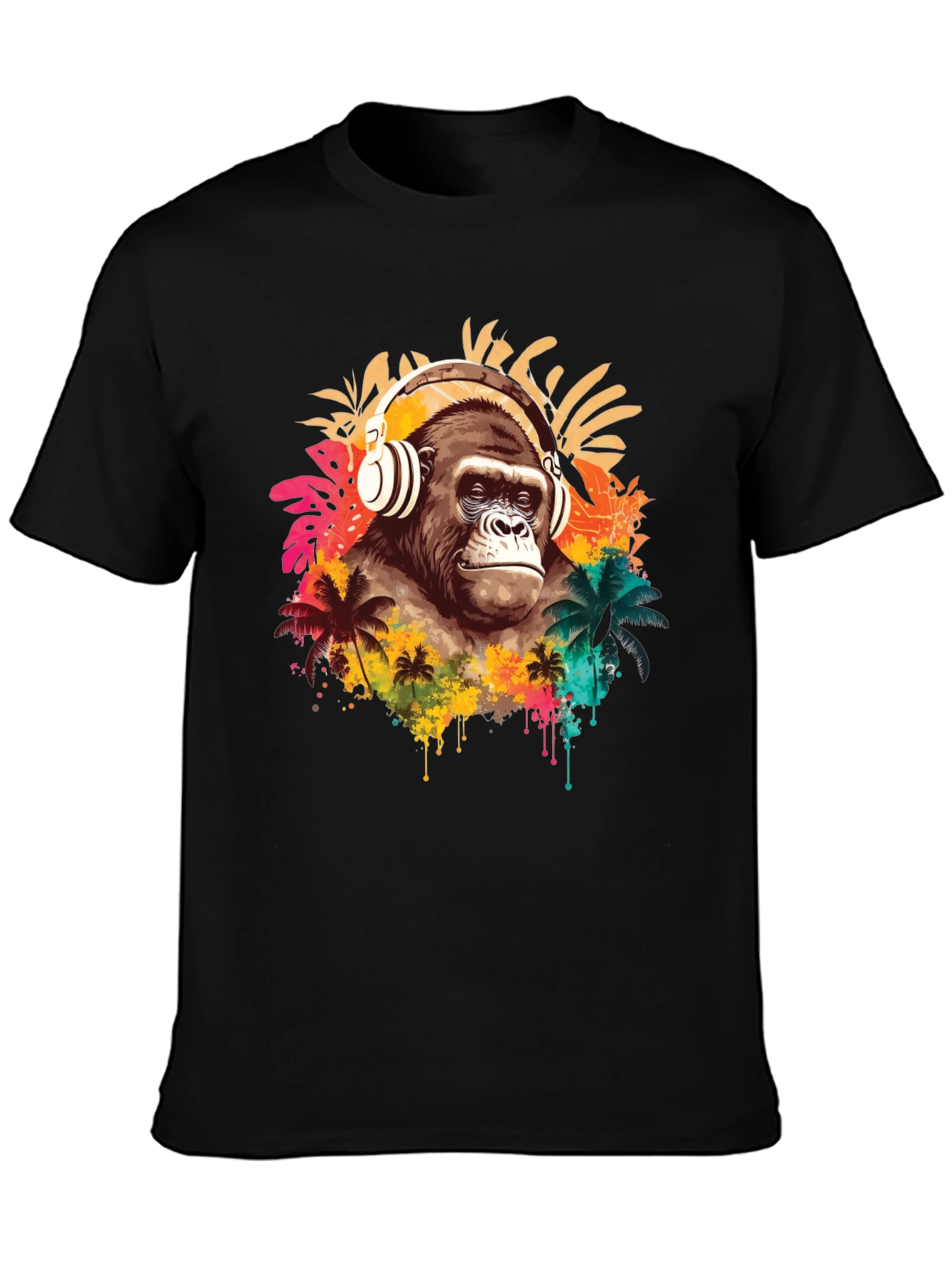 Gorilla Headphones Graphic T-Shirt