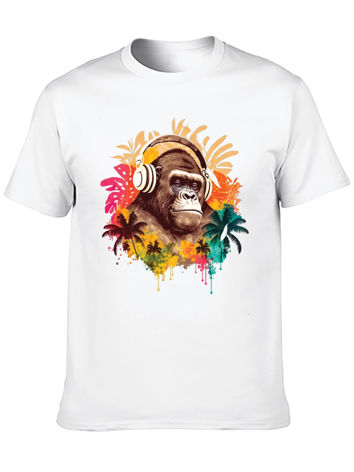 Gorilla Headphones Graphic T-Shirt