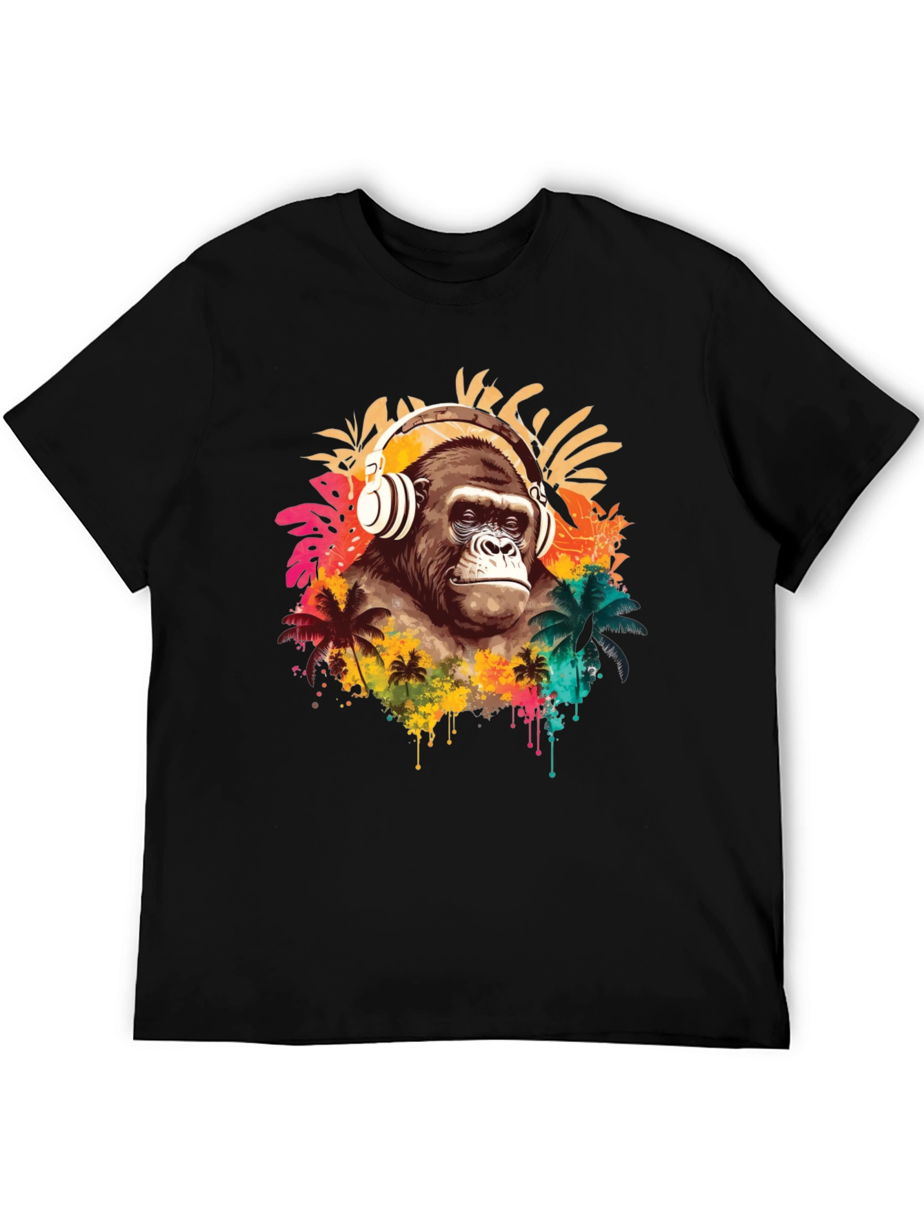 Gorilla Headphones Graphic T-Shirt