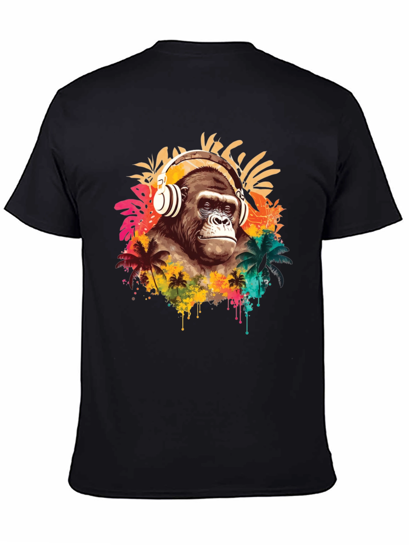 Gorilla Headphones Graphic T-Shirt