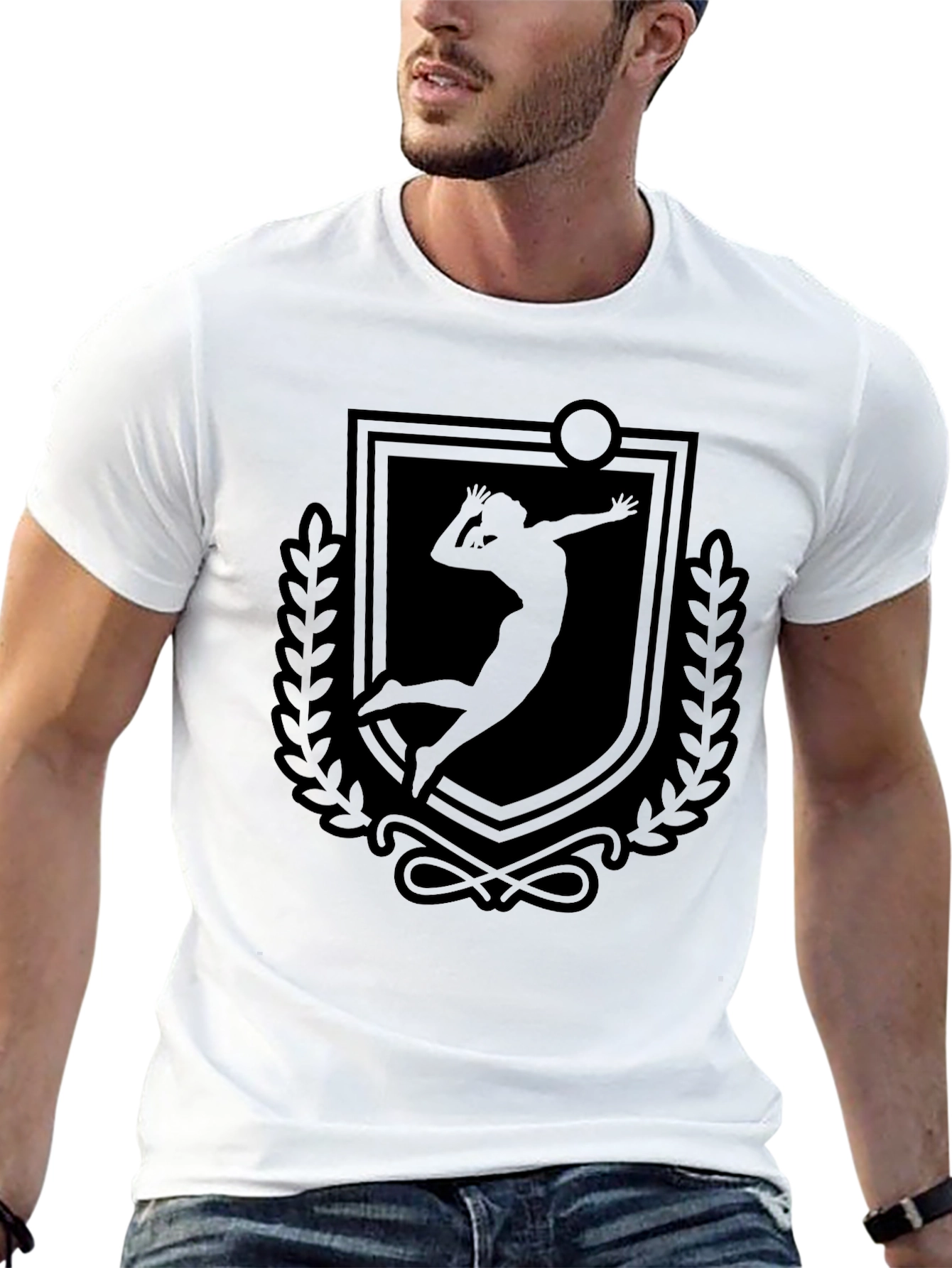 Volleyball Graphic Tee - Sporty Black T-Shirt