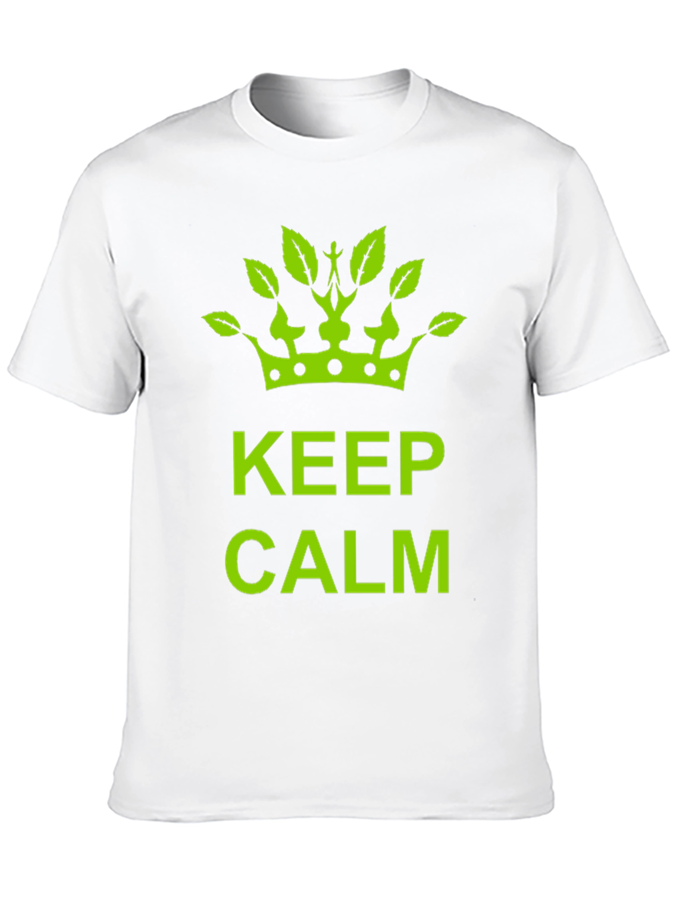 Keep Calm Green Crown Black T-Shirt