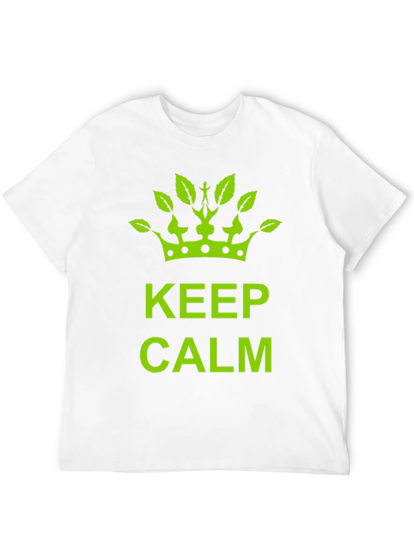 Keep Calm Green Crown Black T-Shirt