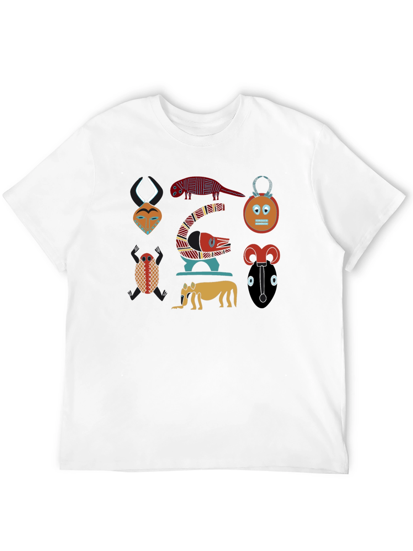 Tribal Art Print Black T-Shirt