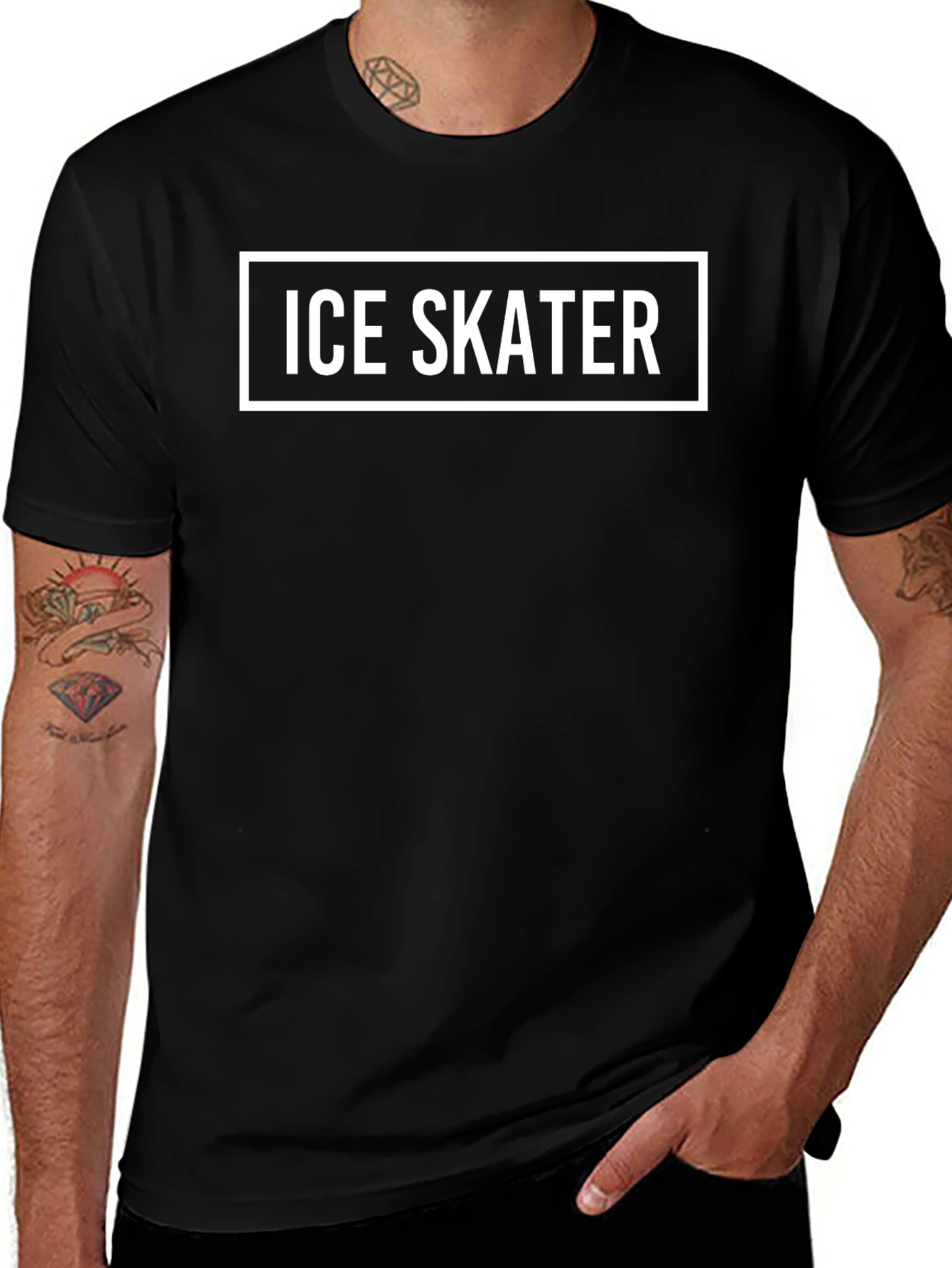 Ice Skater Graphic Tee - Black Cotton T-Shirt