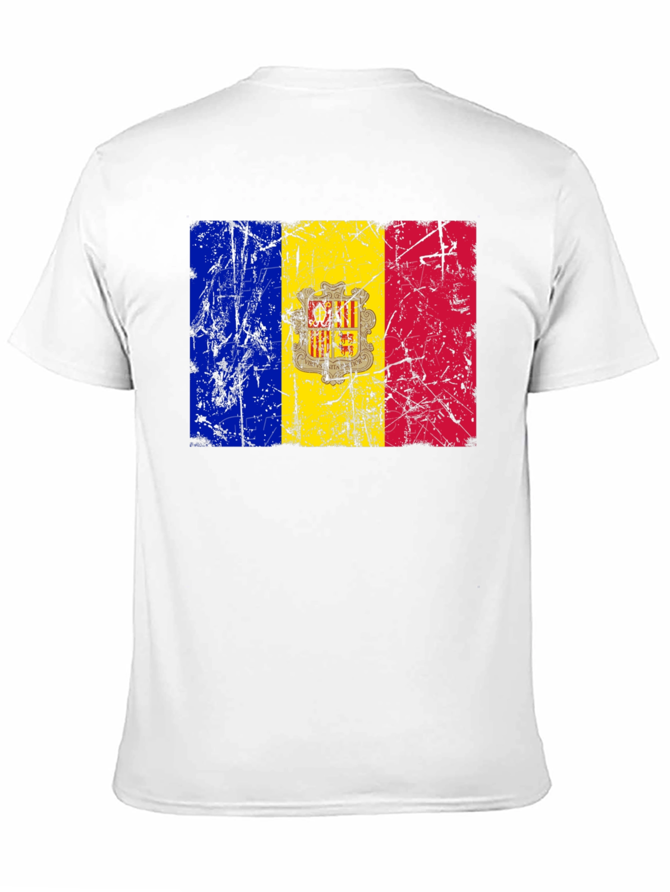 Andorra Flag T-Shirt - Distressed Design