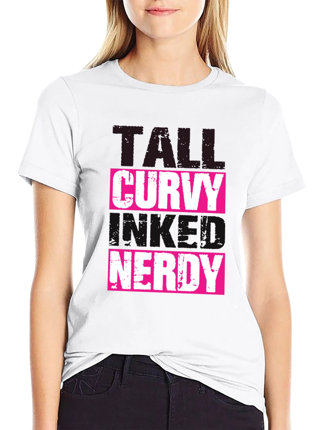 Tall Curvy and Nerdy T-Shirt - Black