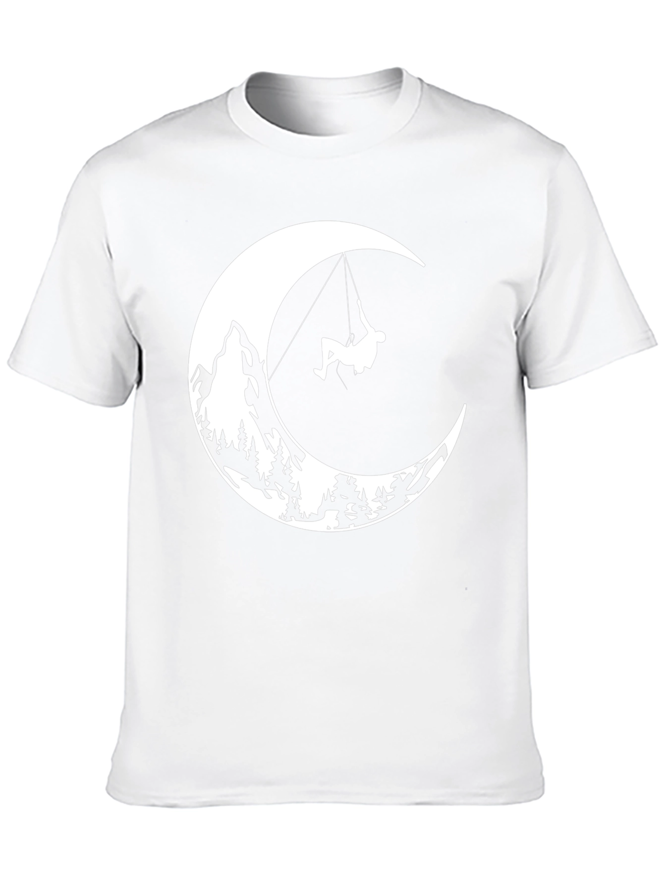 Moonlit Climb Graphic Tee - Black Cotton T-Shirt