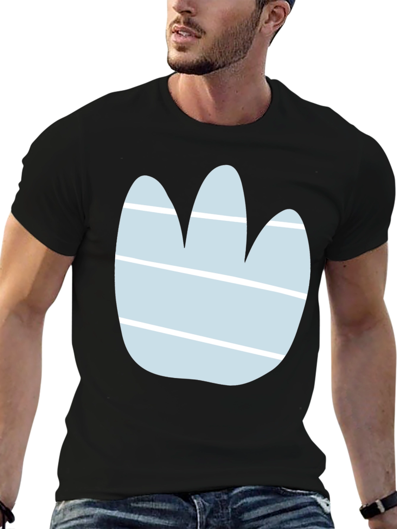 Abstract Paw Print Graphic Tee - Casual Style