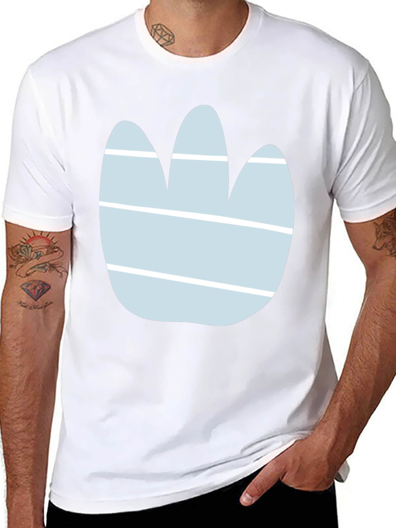 Abstract Paw Print Graphic Tee - Casual Style
