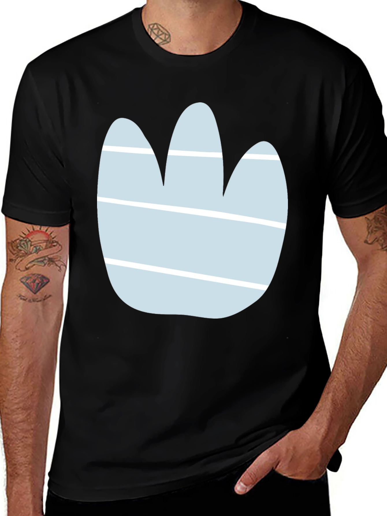 Abstract Paw Print Graphic Tee - Casual Style