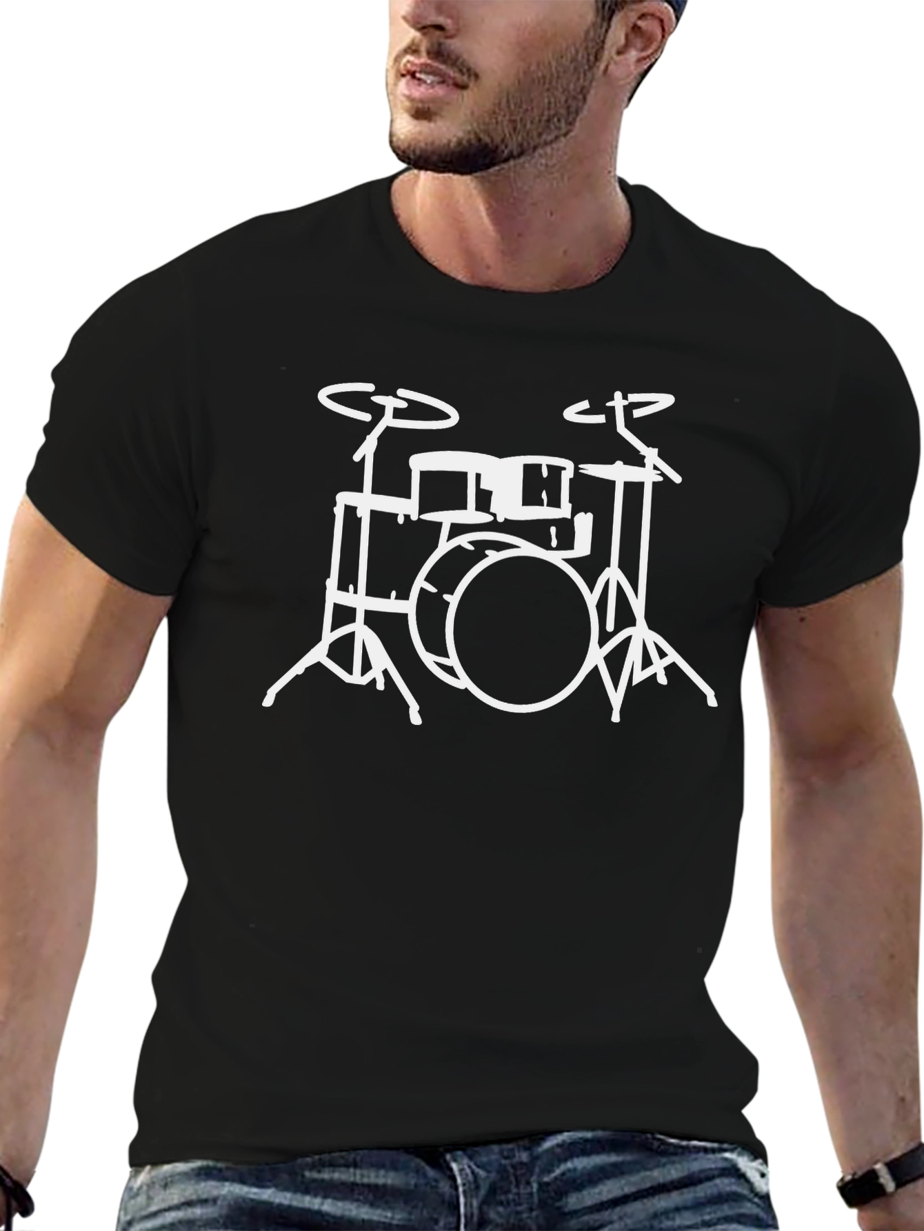 Drum Set Graphic T-Shirt - Musician Tee