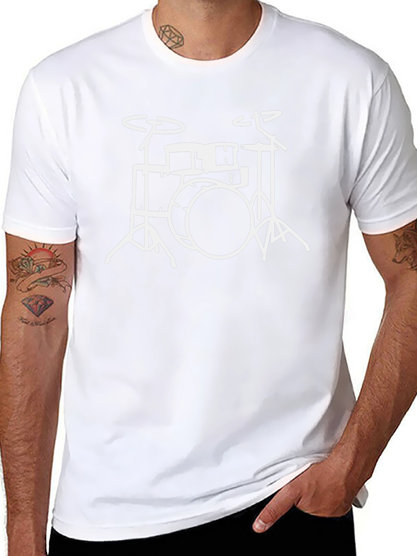 Drum Set Graphic T-Shirt - Musician Tee
