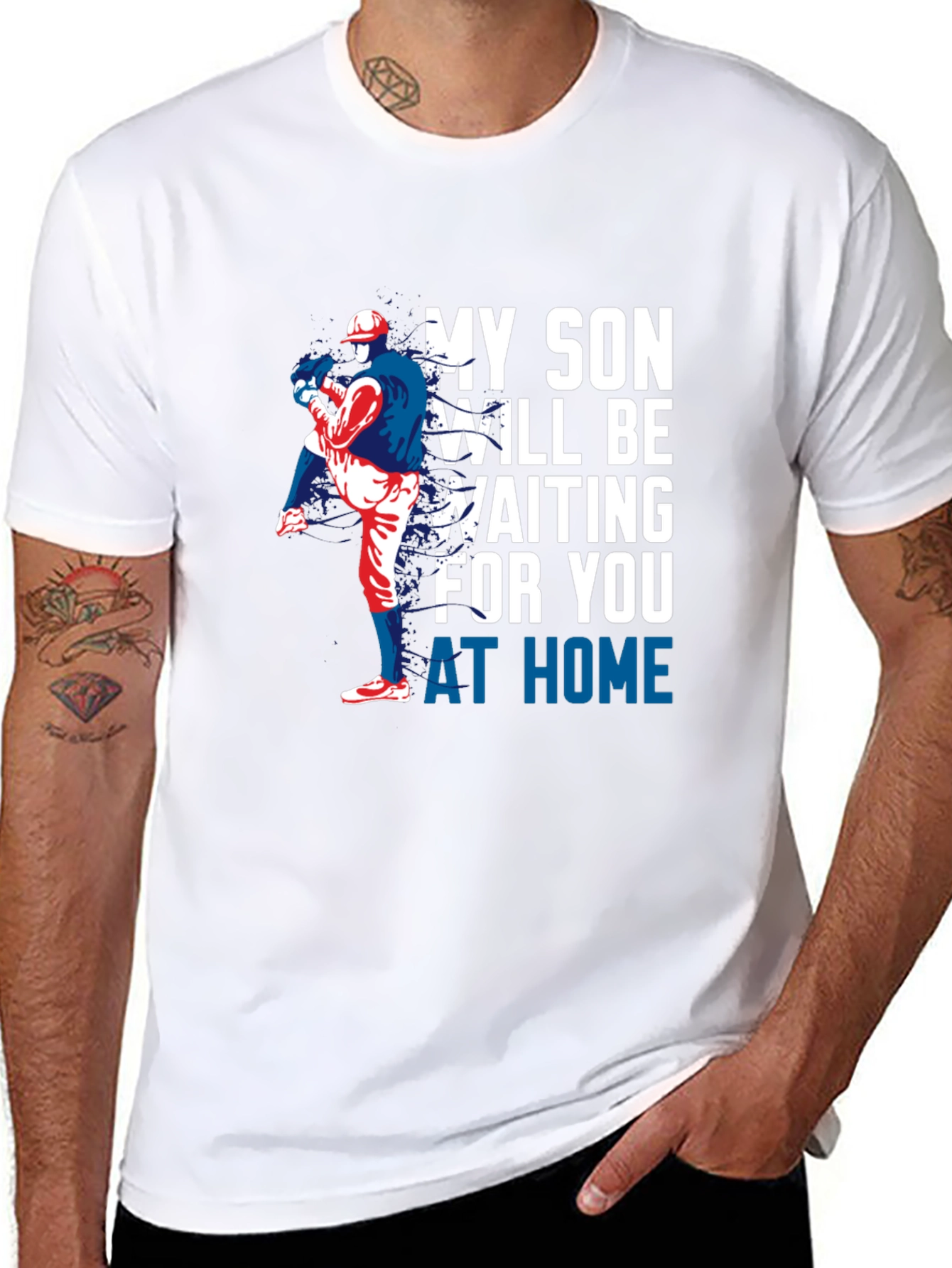 My Son Will Be Waiting Baseball T-Shirt
