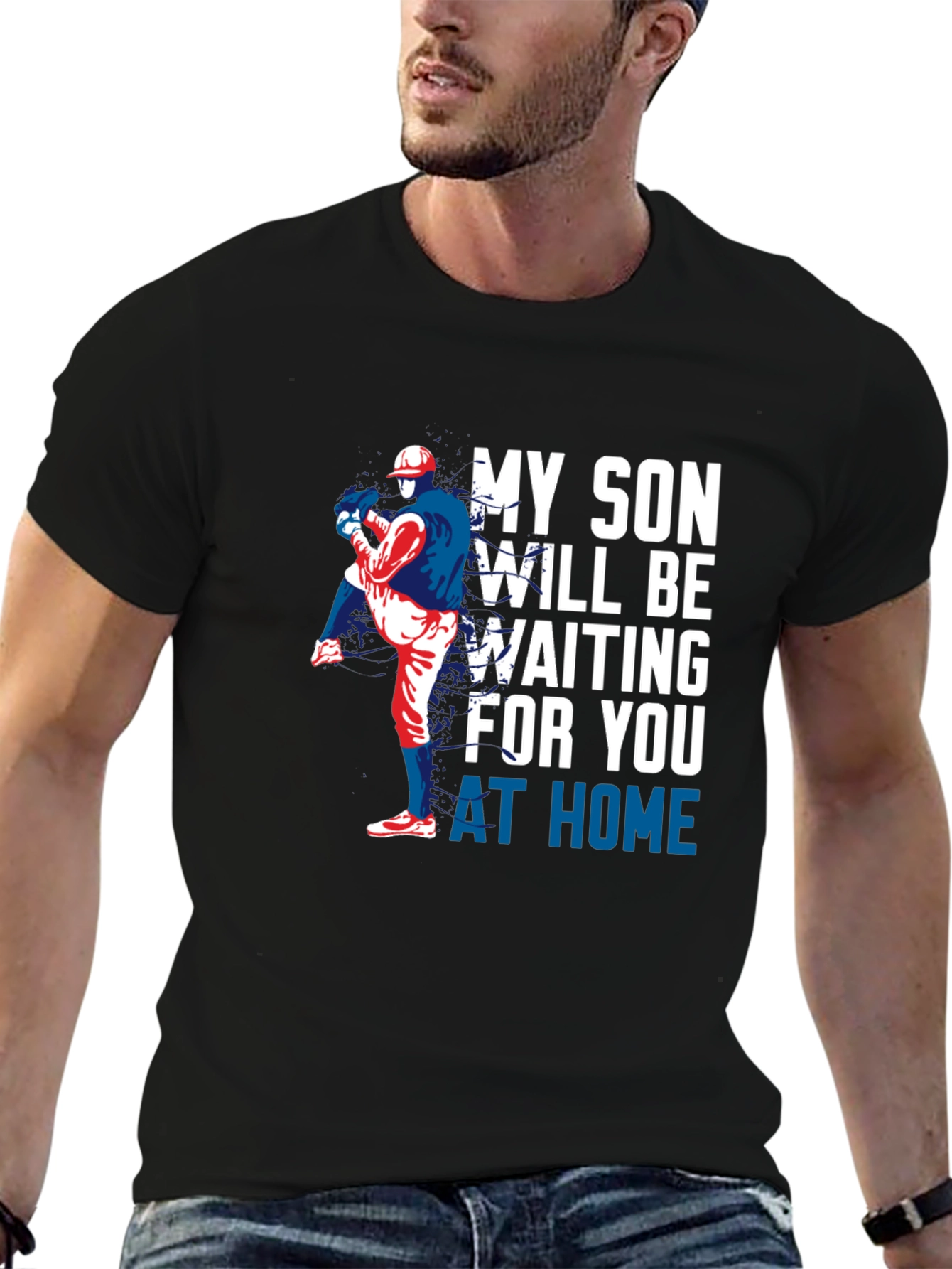 My Son Will Be Waiting Baseball T-Shirt