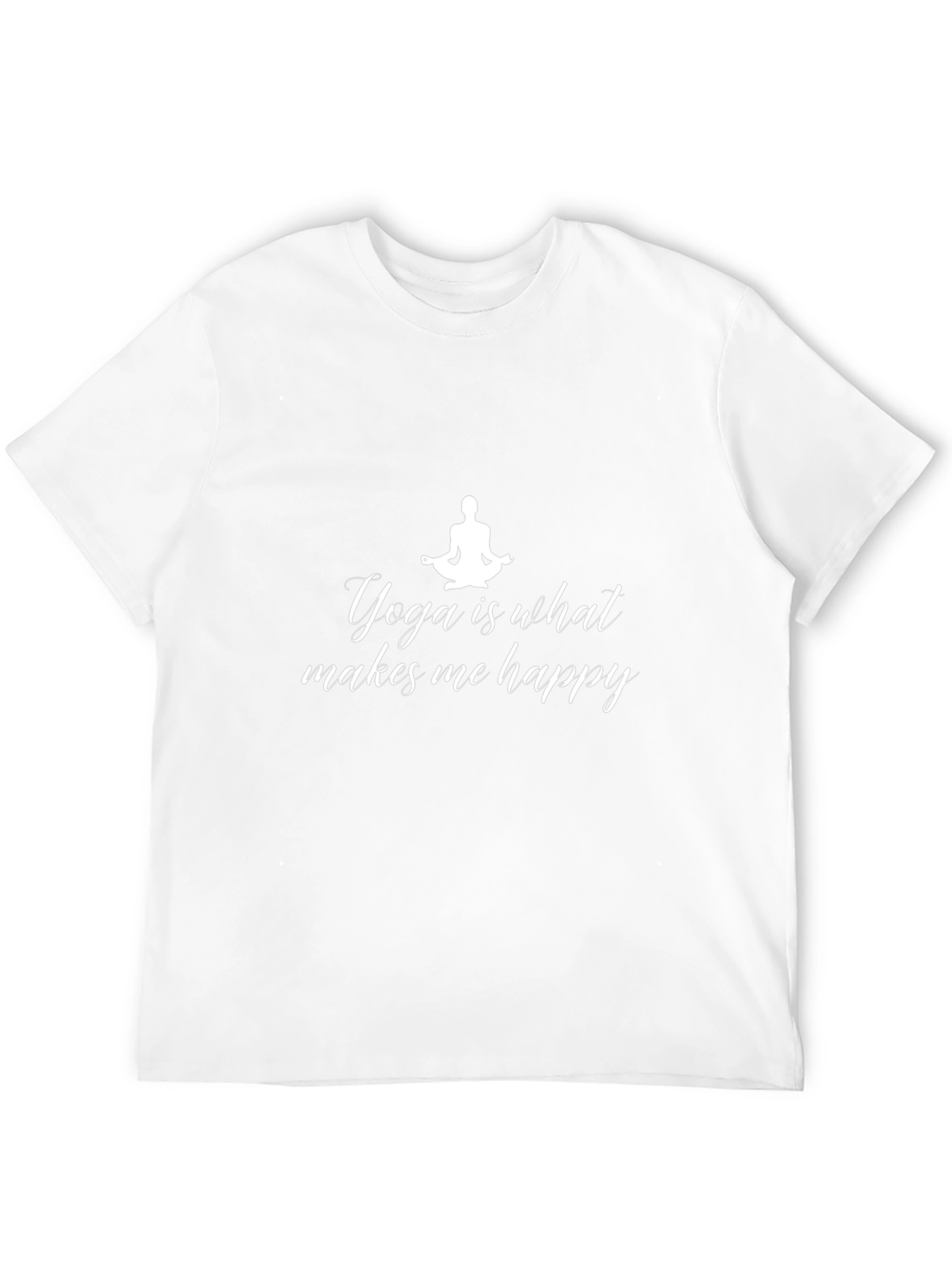 Yoga Makes Me Happy T-Shirt - Black Cotton Tee
