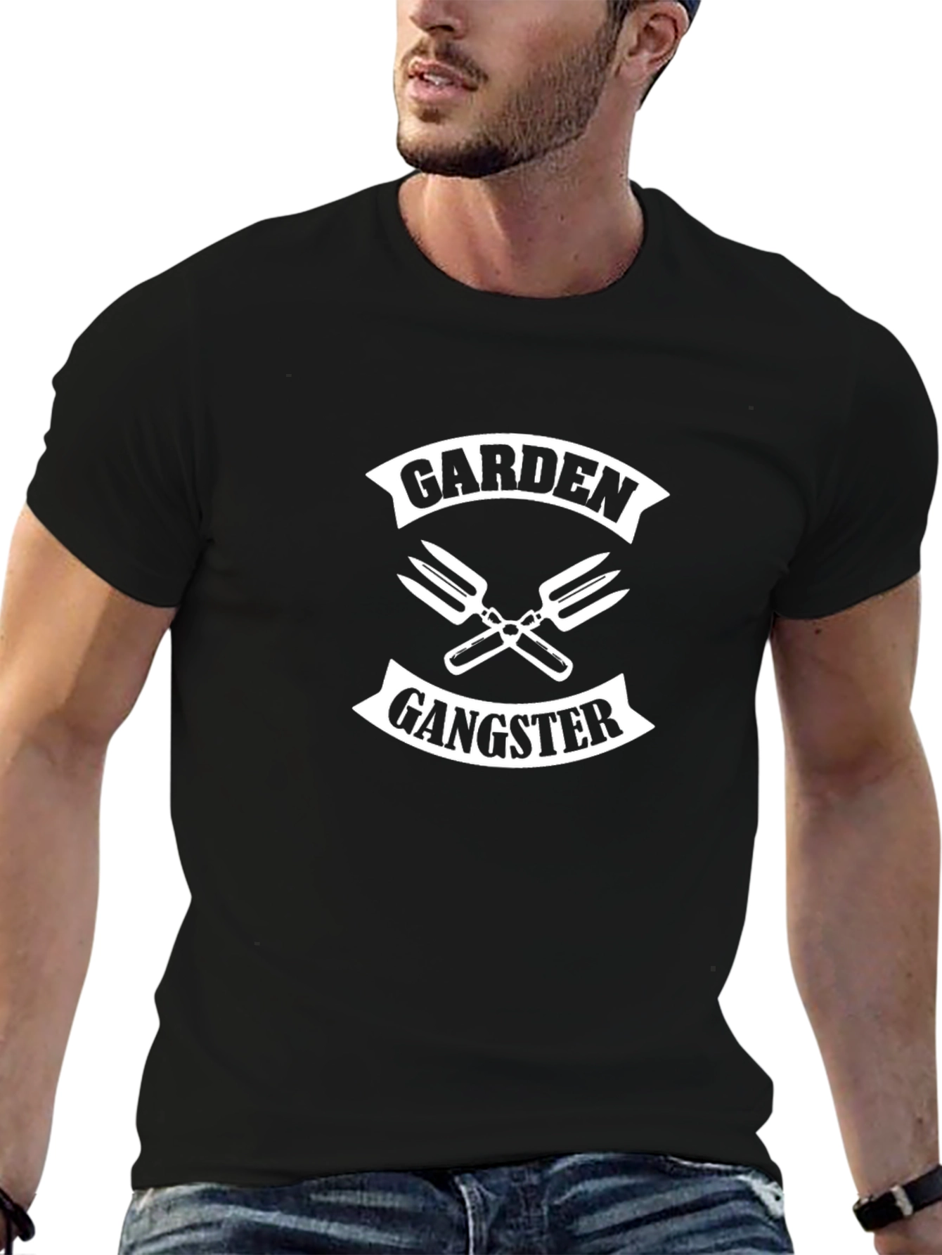 Garden Gangster Black Graphic T-Shirt