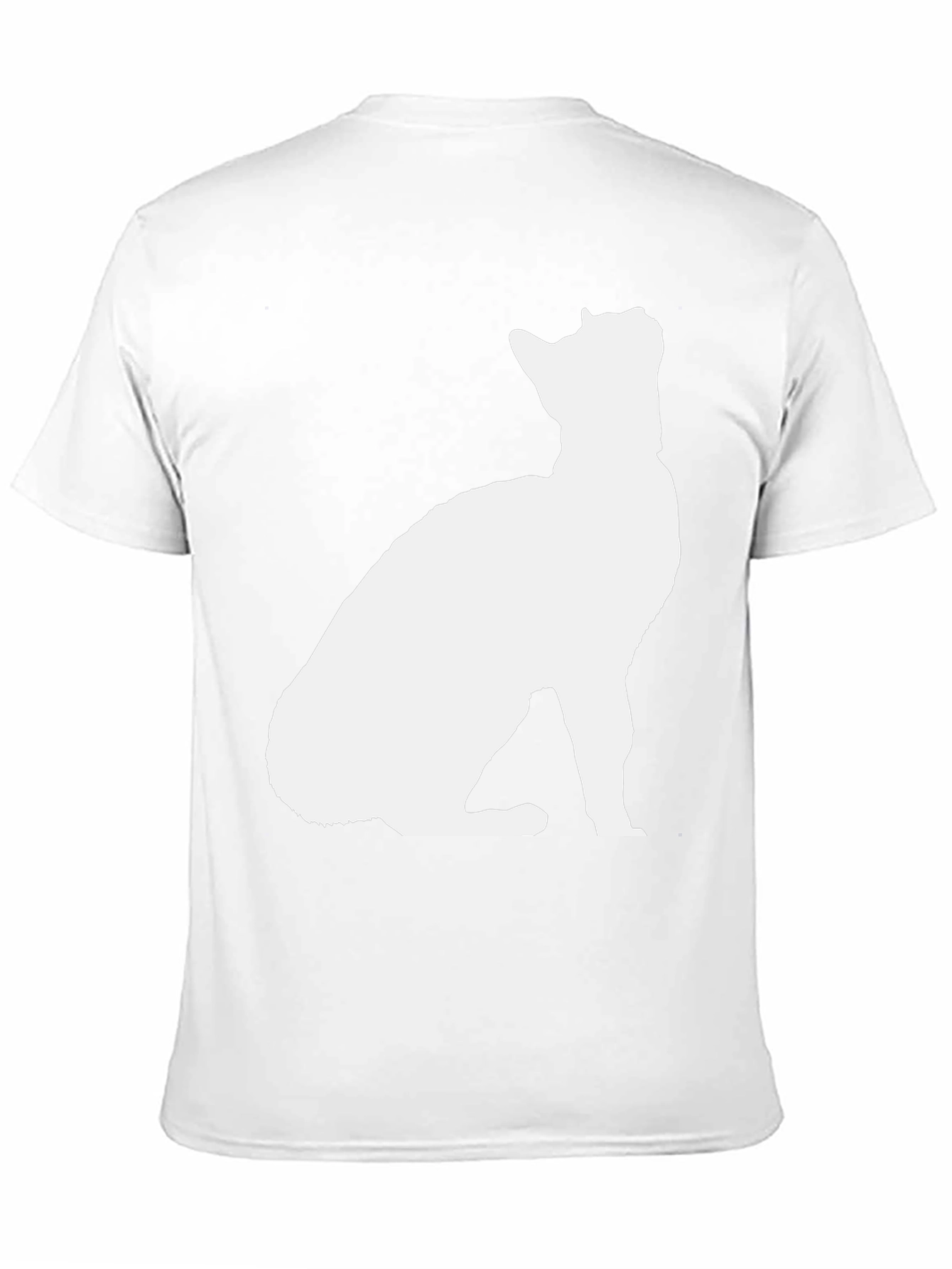 Cat Silhouette Graphic Tee - Black Cotton Blend Shirt