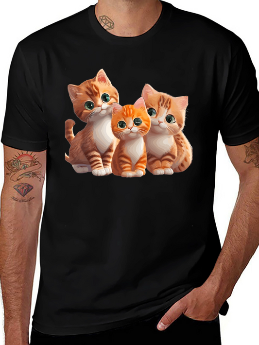 Cute Kitten Trio Black T-Shirt