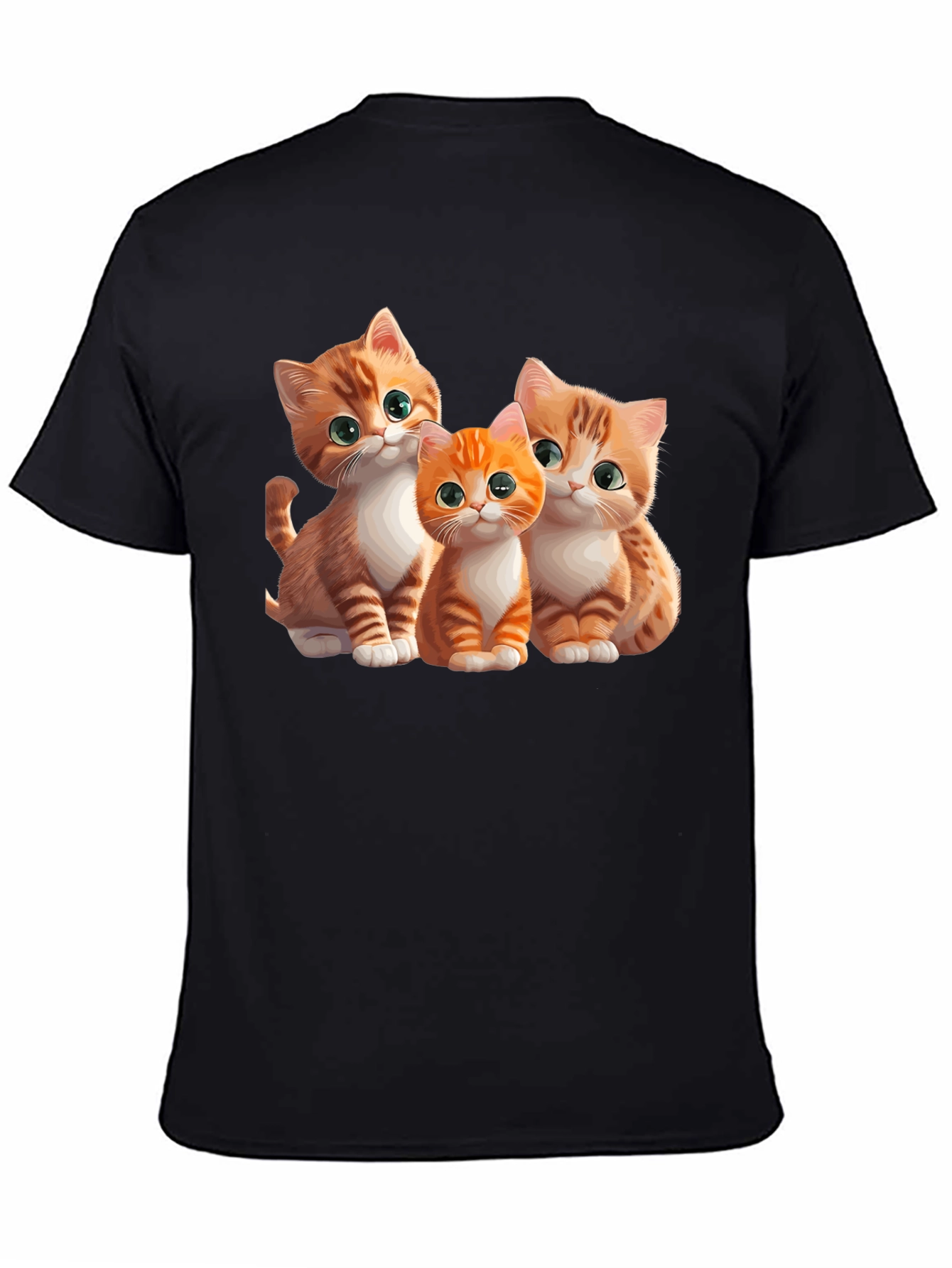 Cute Kitten Trio Black T-Shirt