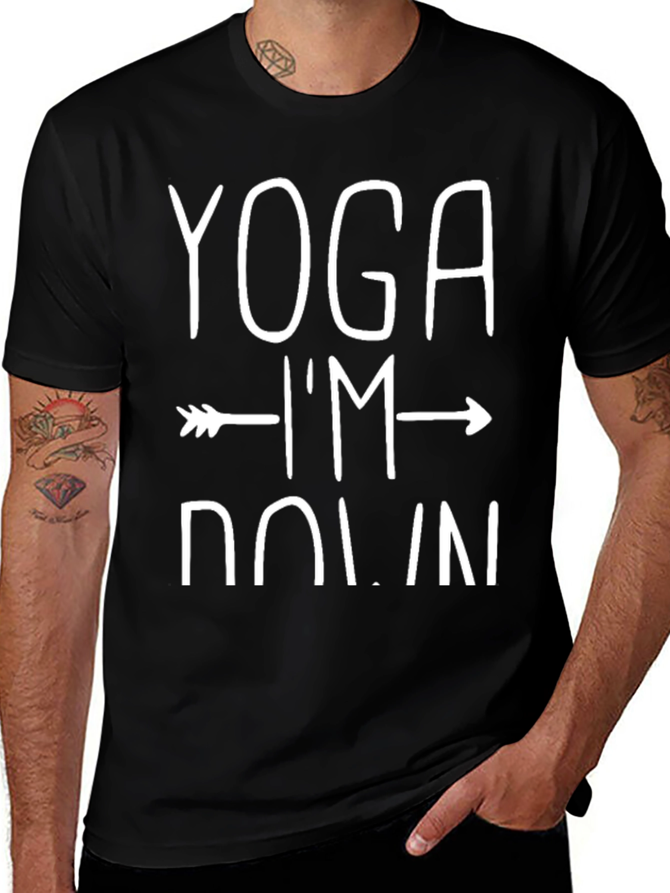 Yoga Im Down T-Shirt - Black Graphic Tee