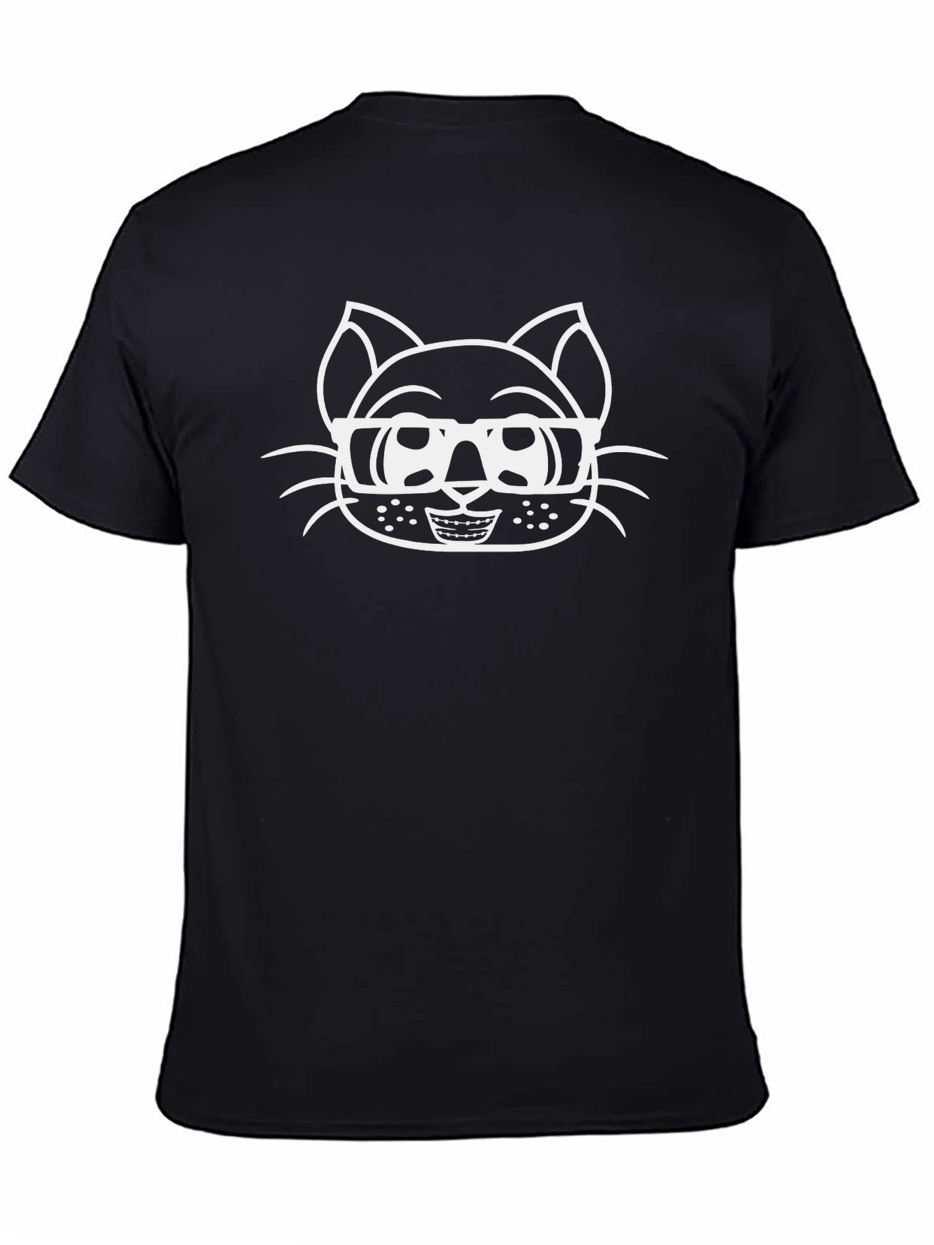 Cool Cat Geek T-Shirt - Black Cotton Tee