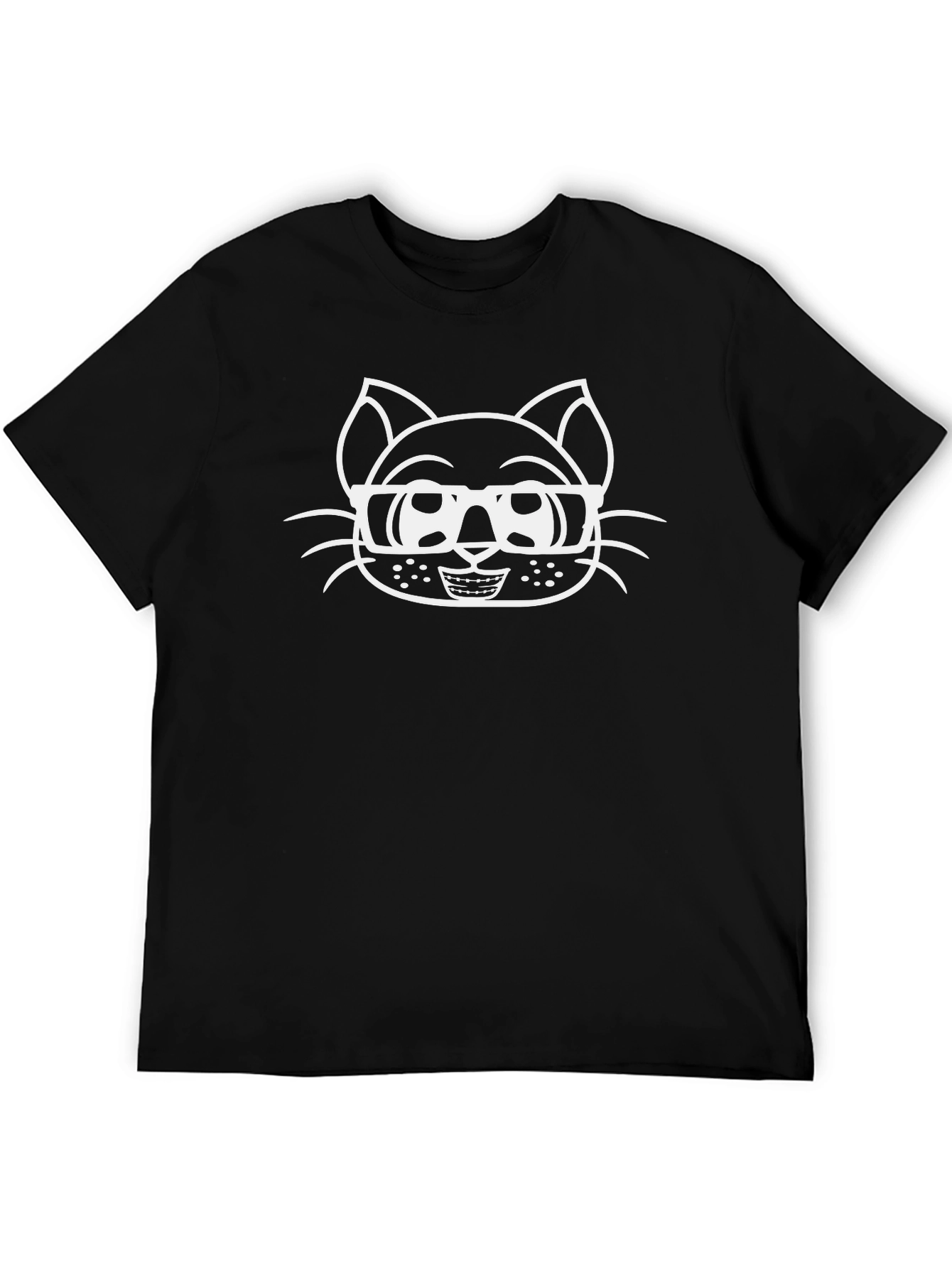 Cool Cat Geek T-Shirt - Black Cotton Tee