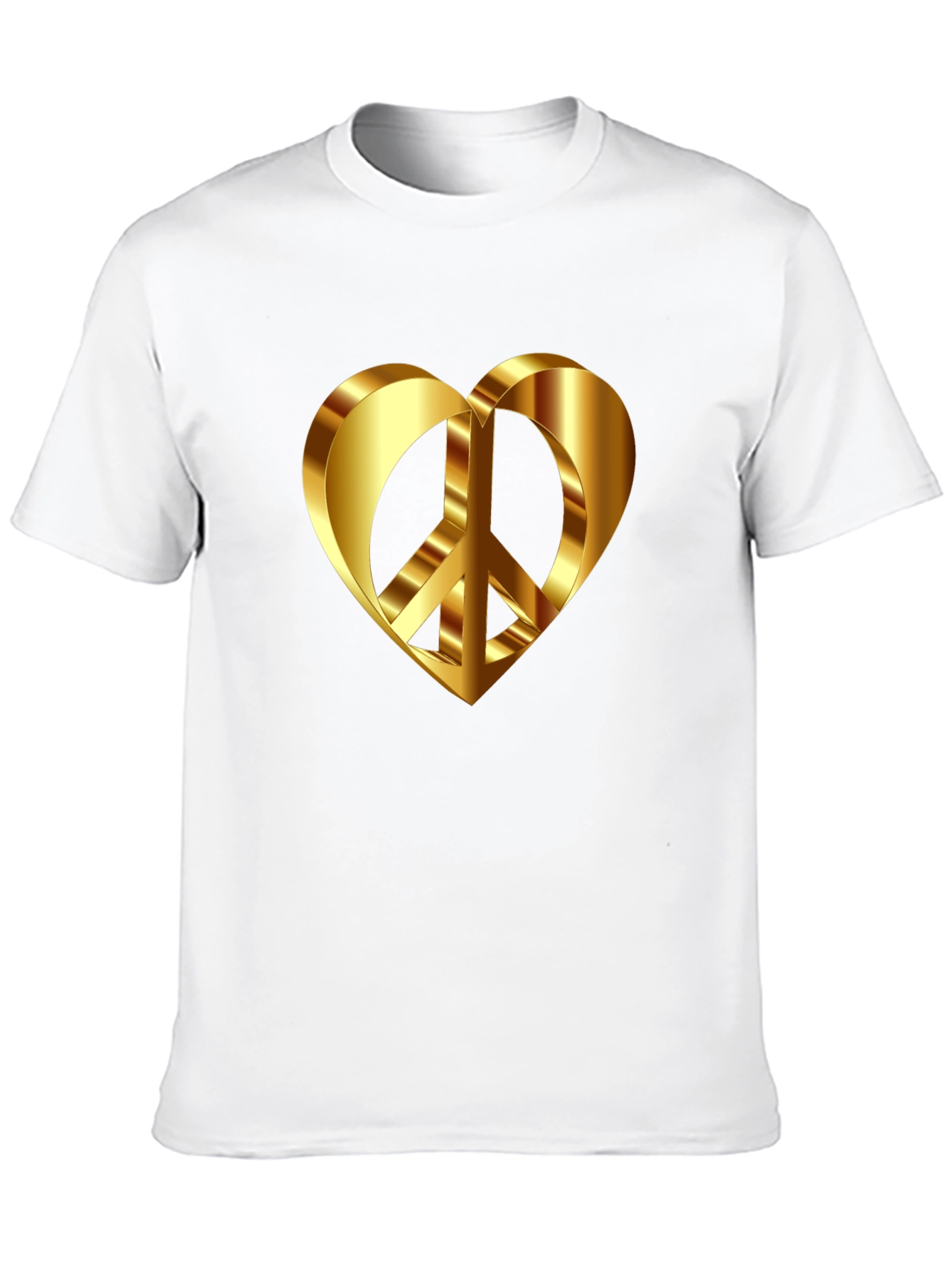 Peace & Love T-Shirt - Golden Heart Design