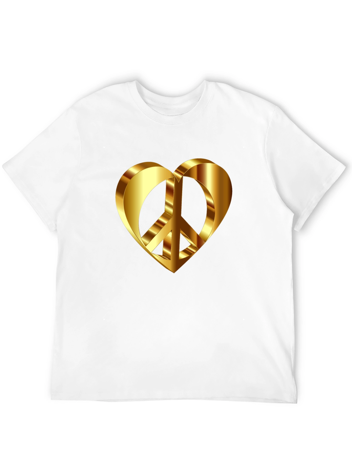Peace & Love T-Shirt - Golden Heart Design