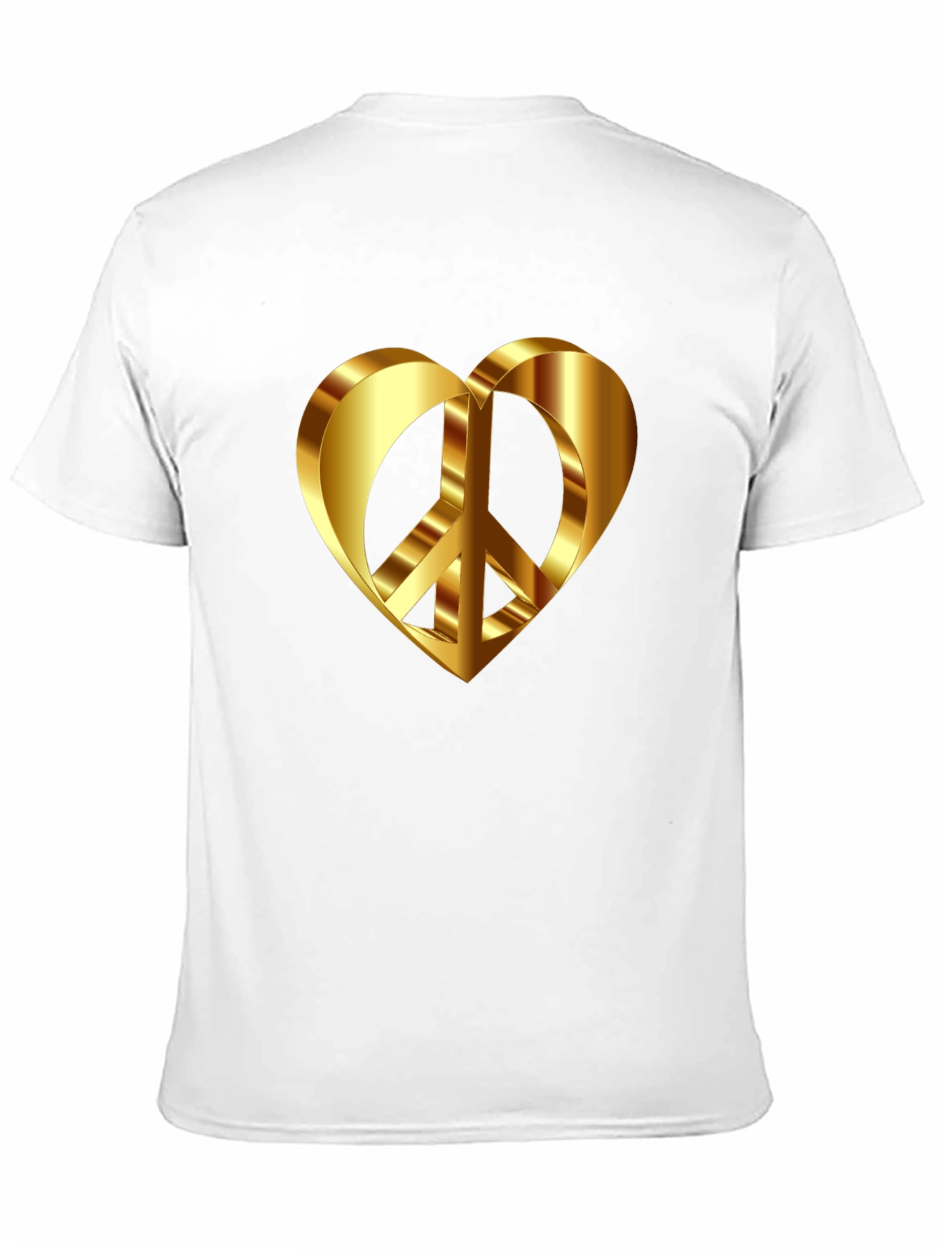 Peace & Love T-Shirt - Golden Heart Design