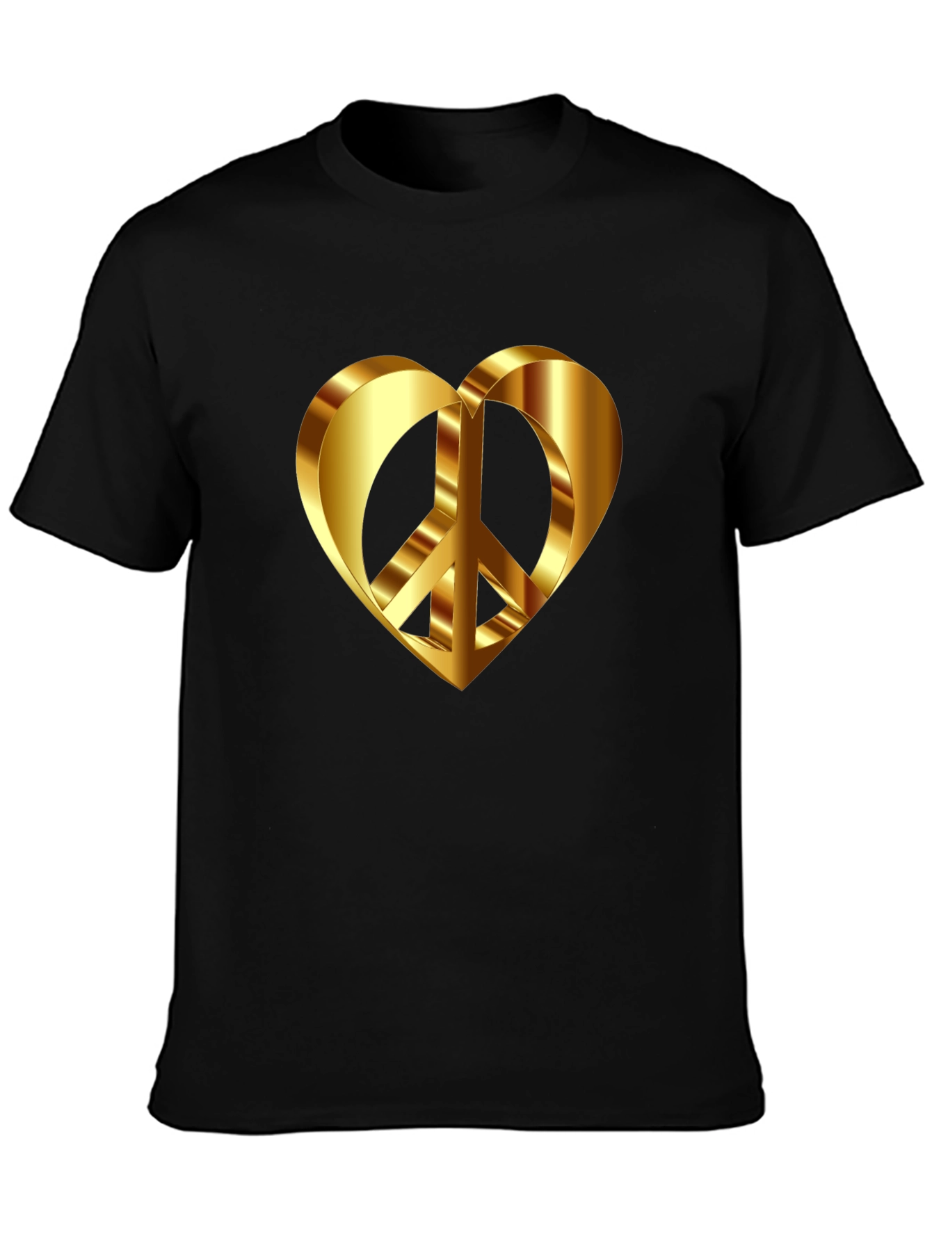 Peace & Love T-Shirt - Golden Heart Design