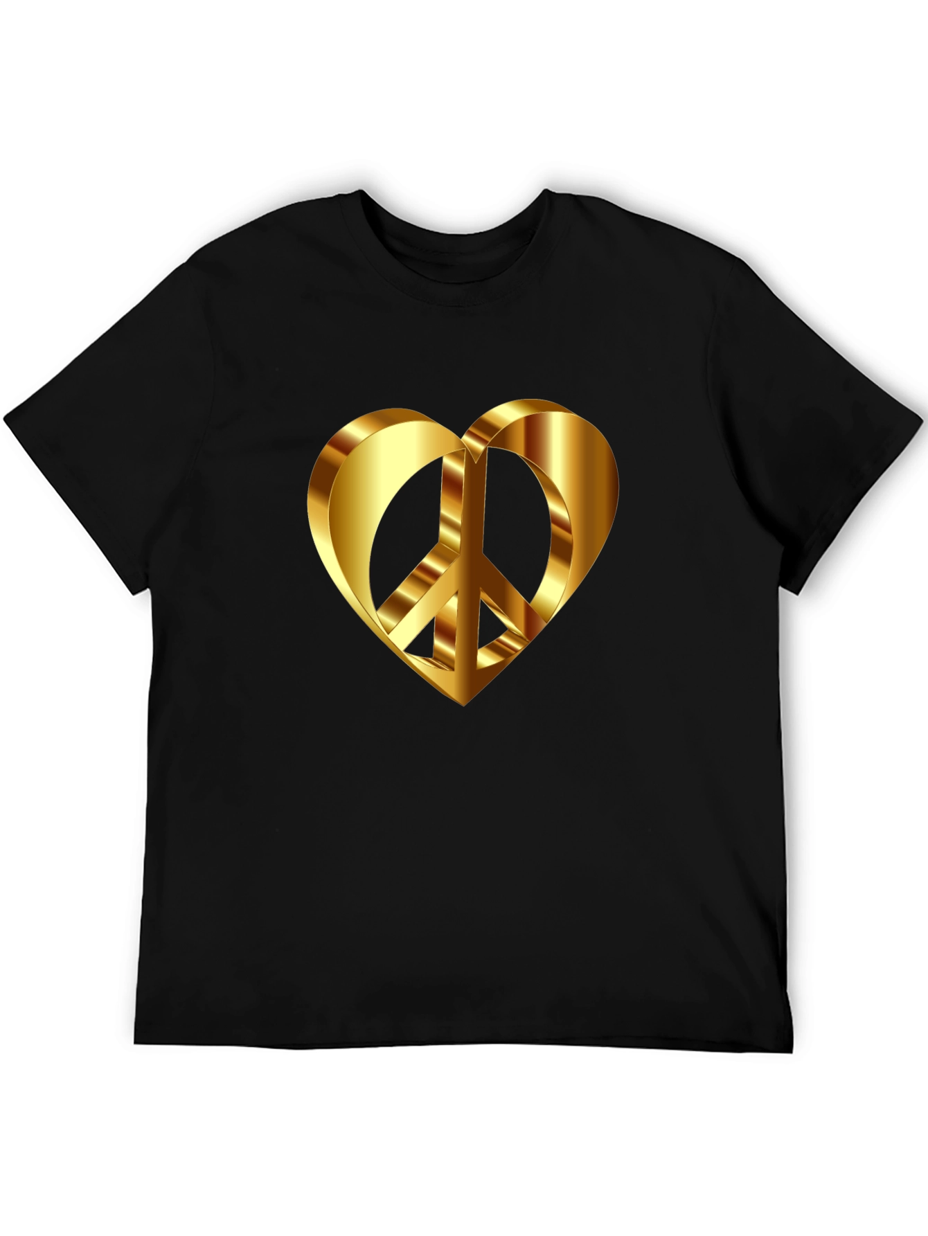 Peace & Love T-Shirt - Golden Heart Design