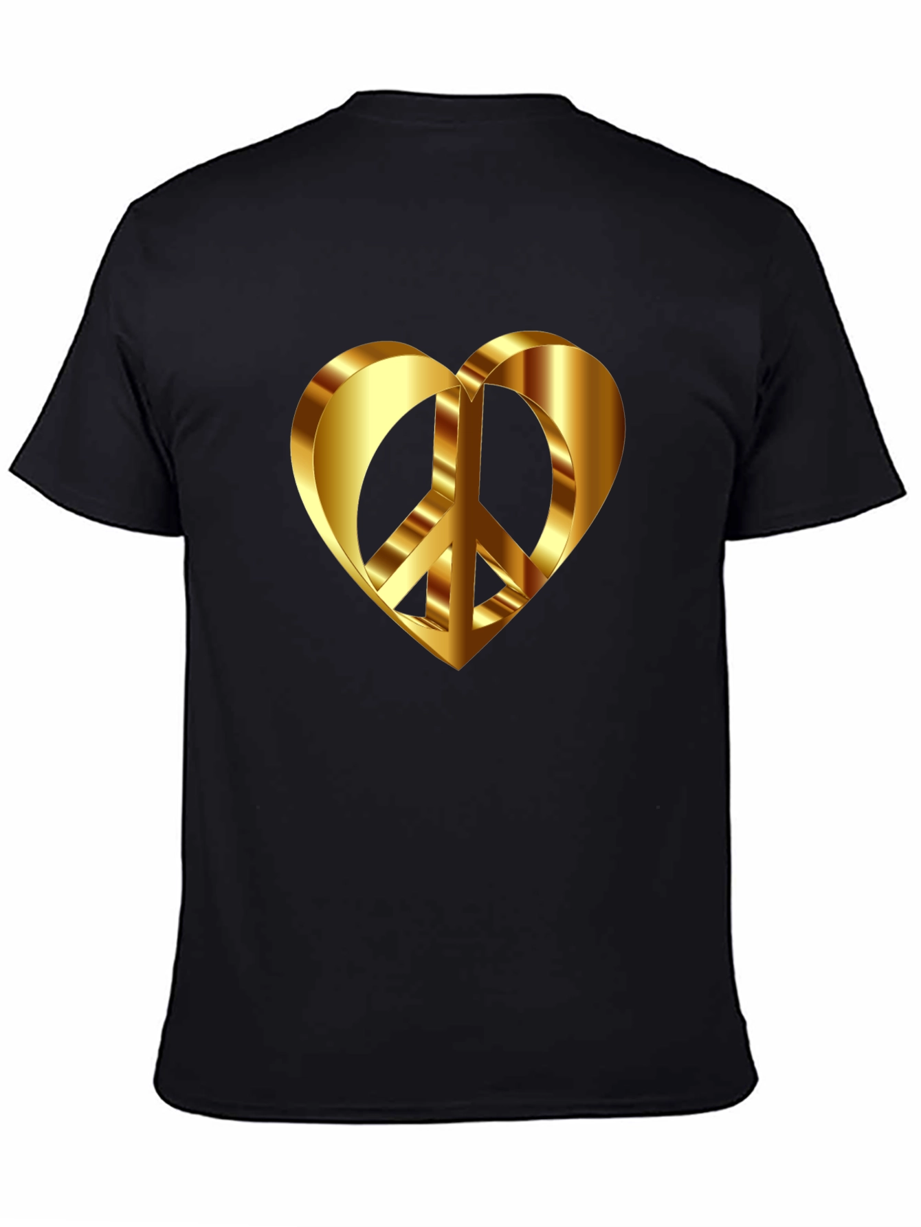 Peace & Love T-Shirt - Golden Heart Design