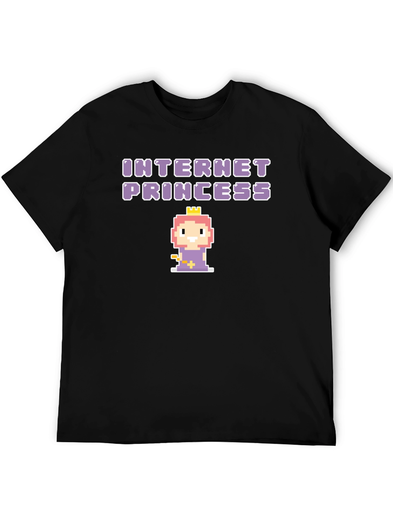 Internet Princess Black T-Shirt - Pixel Art Graphic Tee