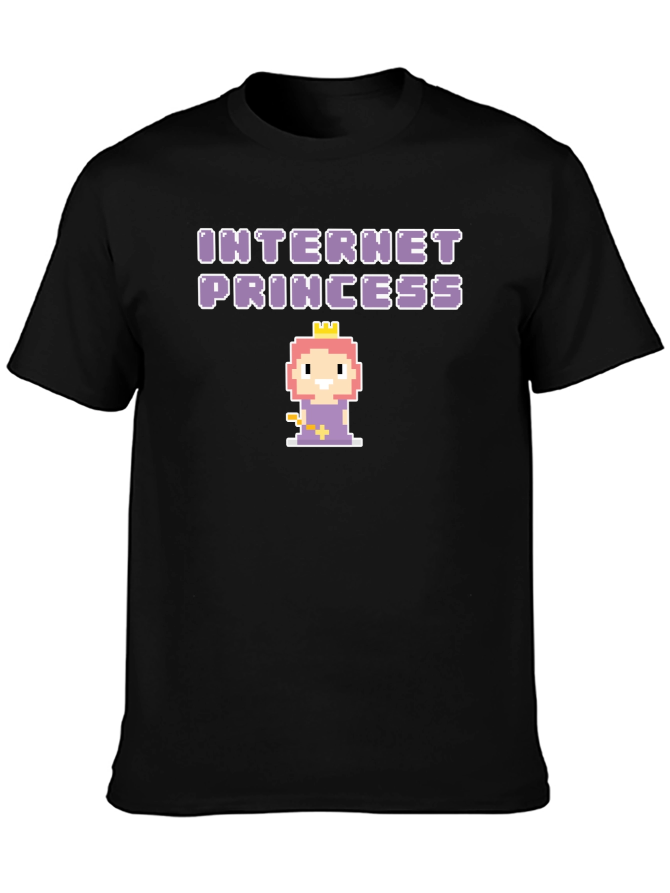 Internet Princess Black T-Shirt - Pixel Art Graphic Tee