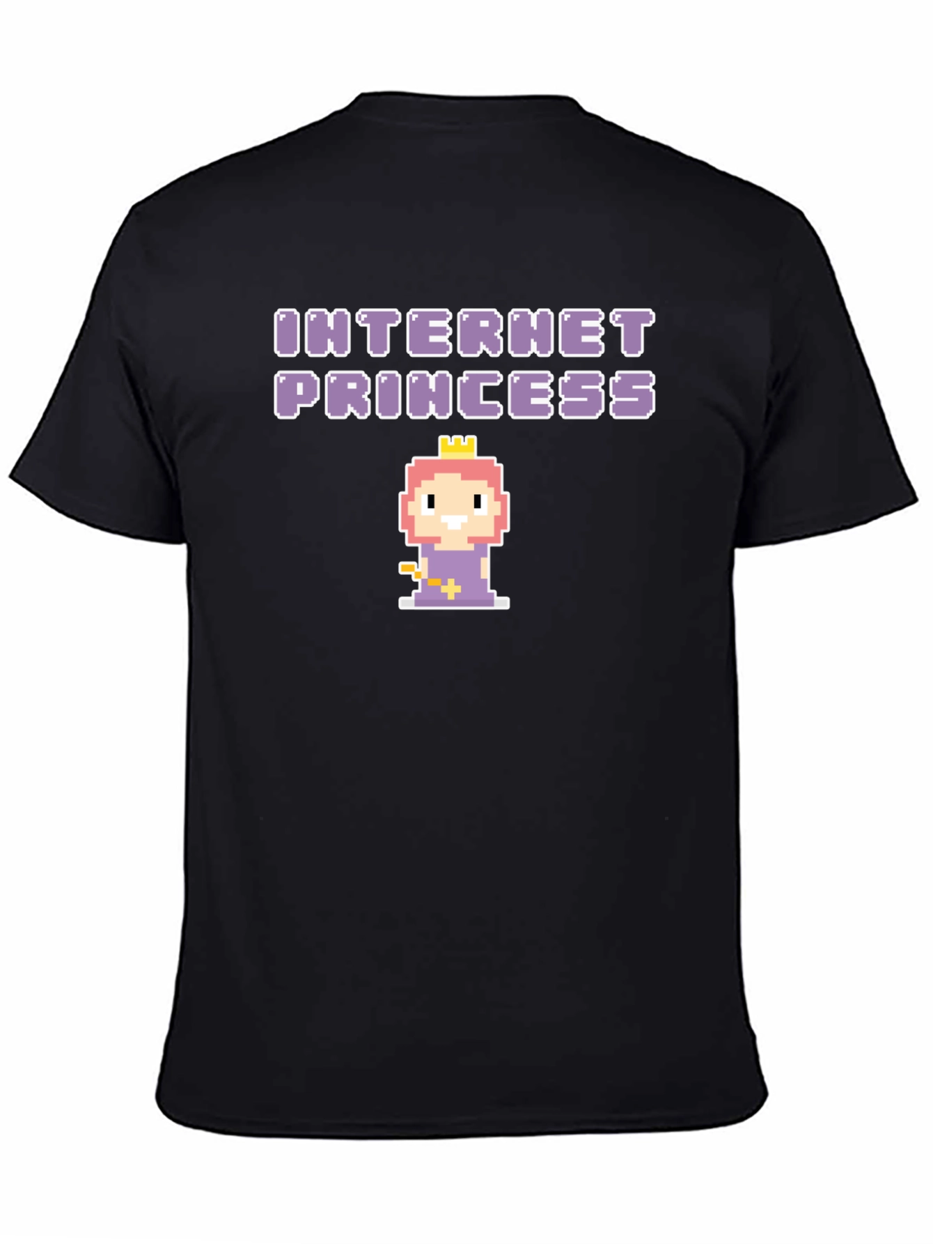 Internet Princess Black T-Shirt - Pixel Art Graphic Tee