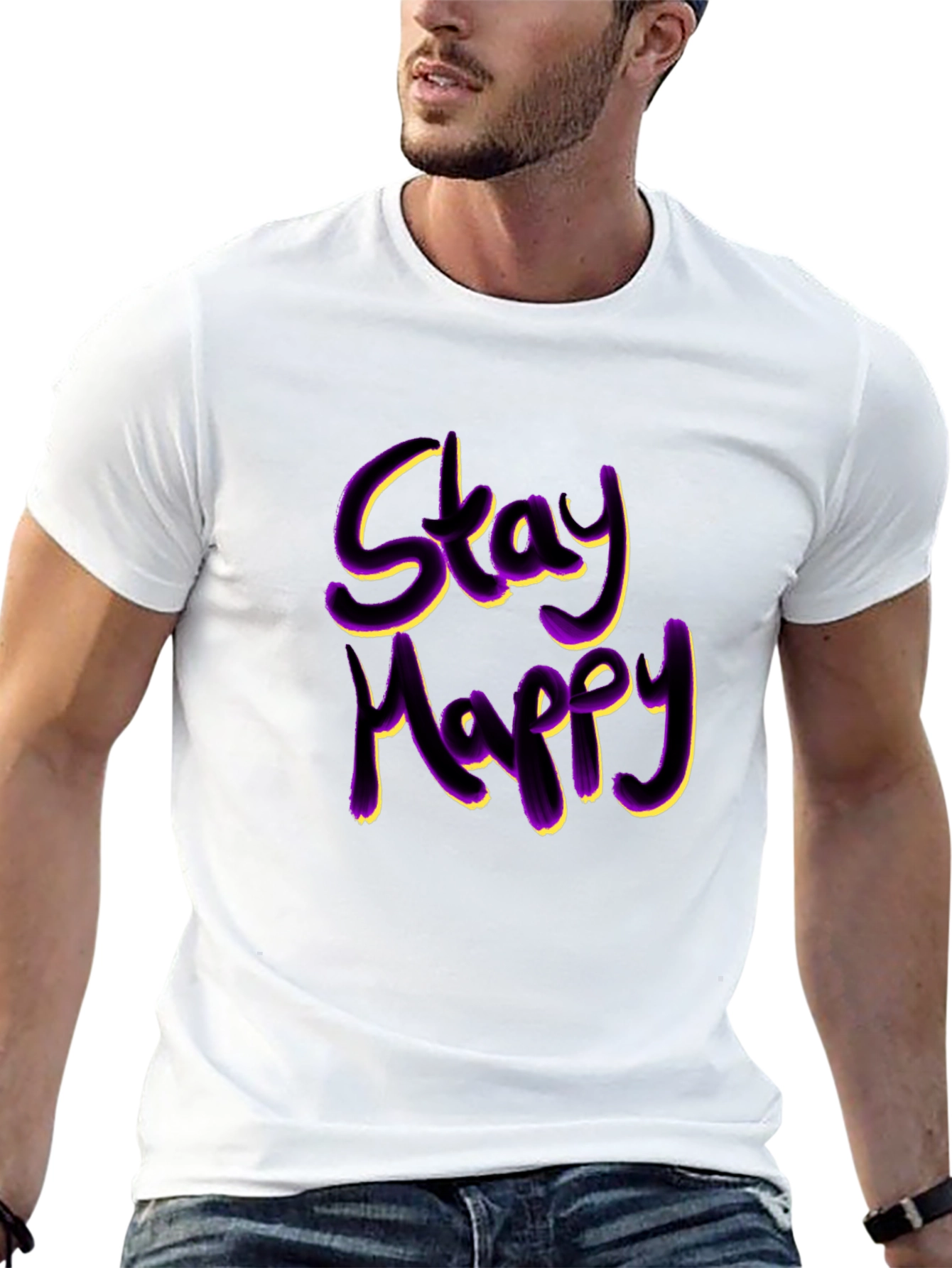 Stay Happy Graphic T-Shirt - Trendy Casual Wear