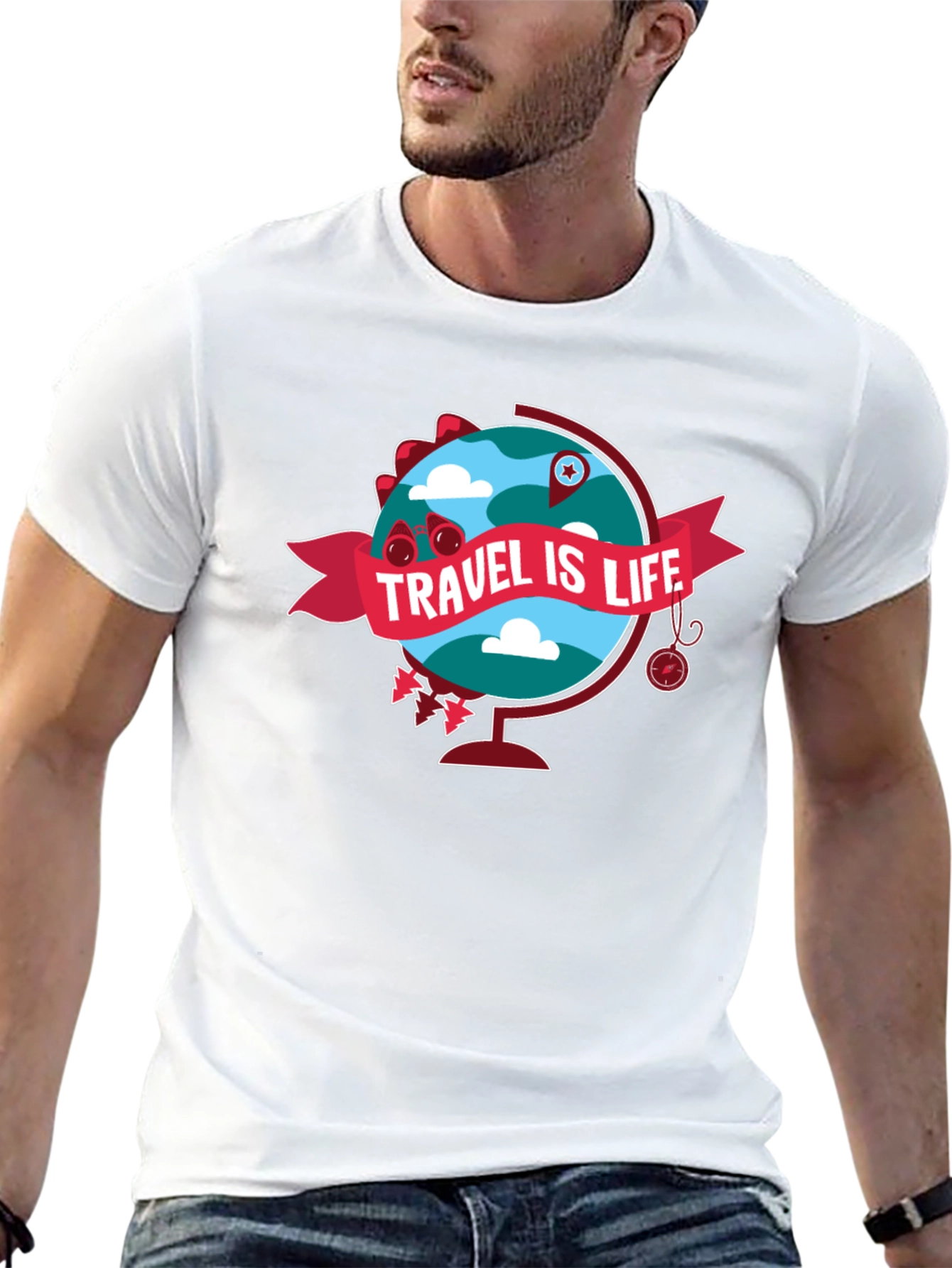 Travel is Life Globe Graphic Tee