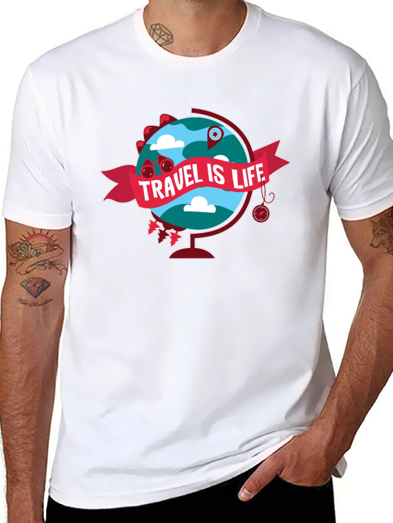 Travel is Life Globe Graphic Tee