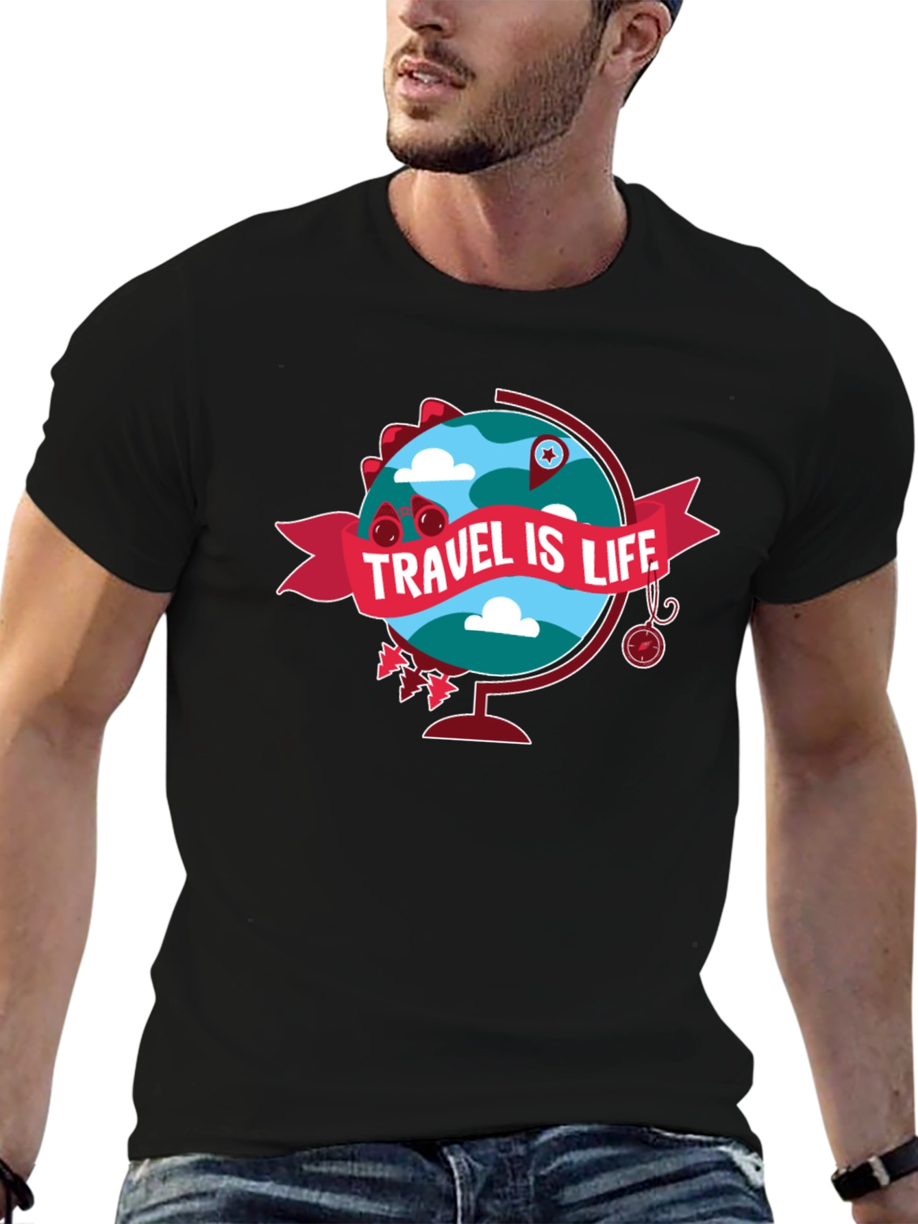 Travel is Life Globe Graphic Tee