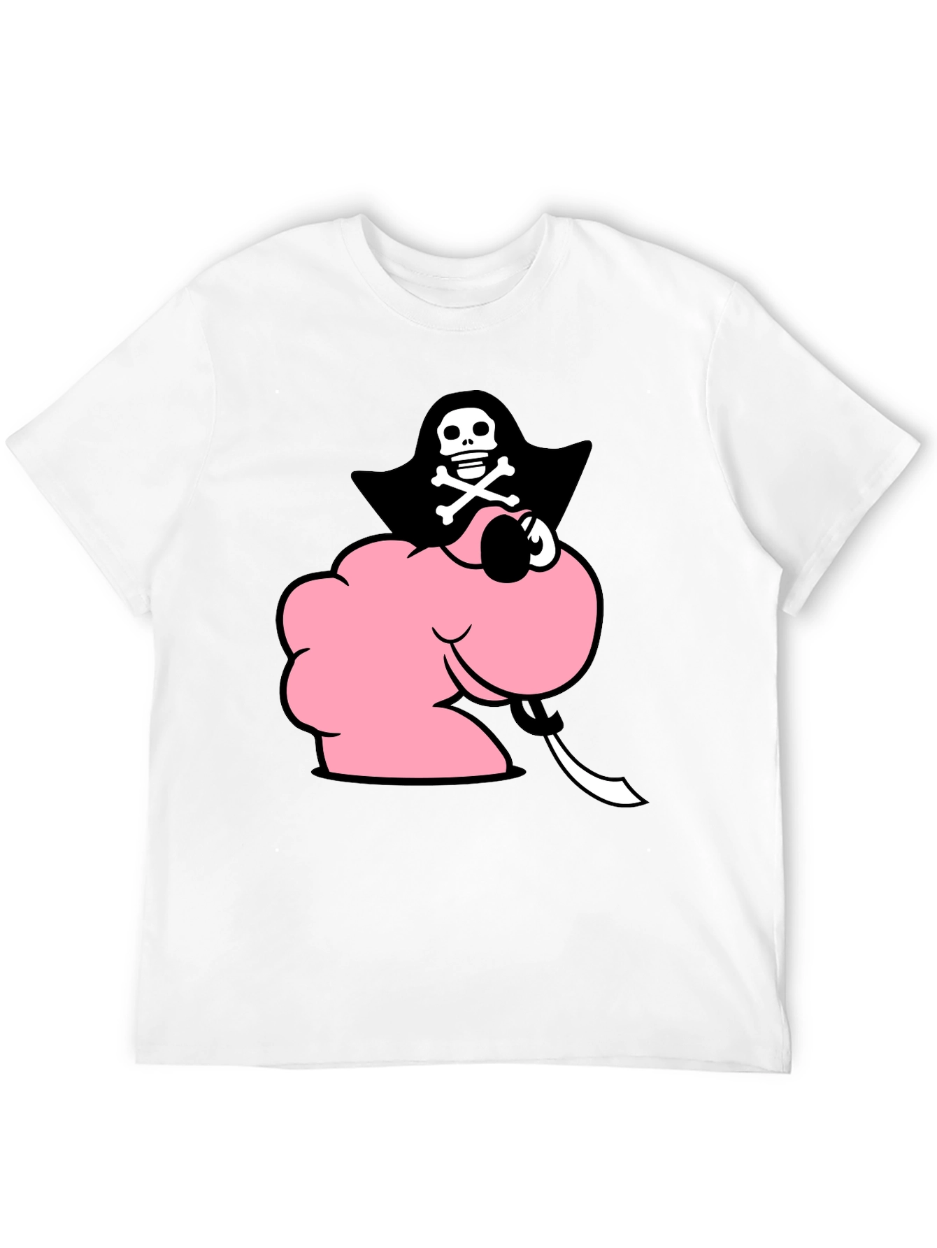 Pink Pirate Worm T-Shirt - Funny Cartoon Tee