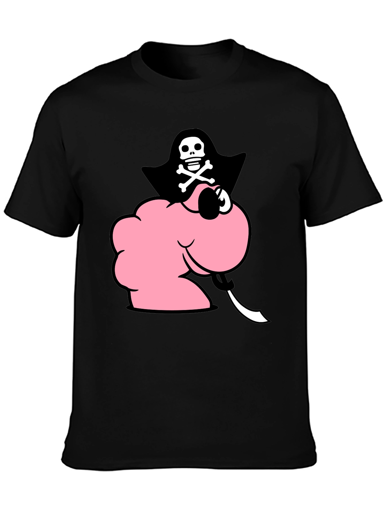 Pink Pirate Worm T-Shirt - Funny Cartoon Tee