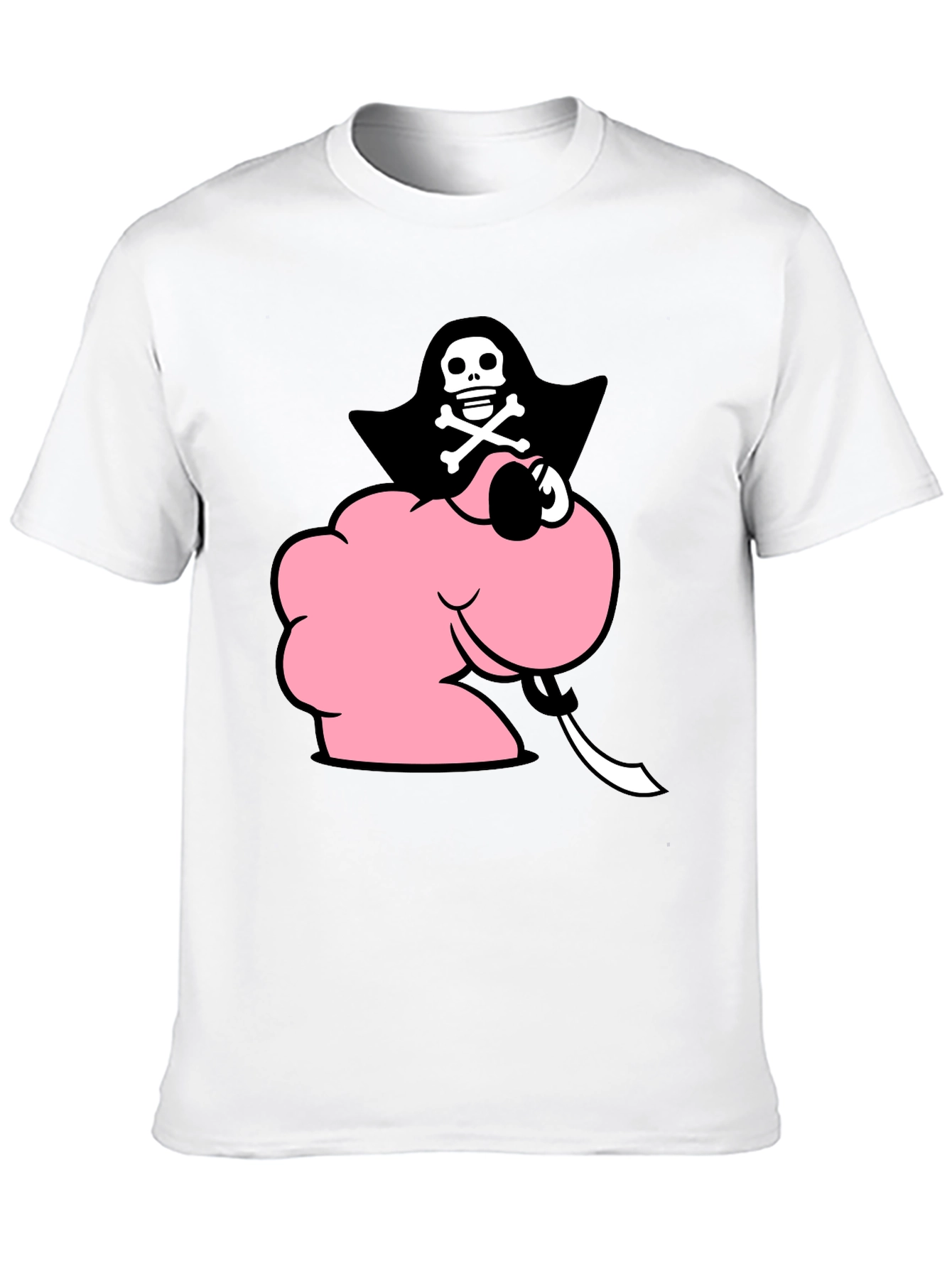 Pink Pirate Worm T-Shirt - Funny Cartoon Tee