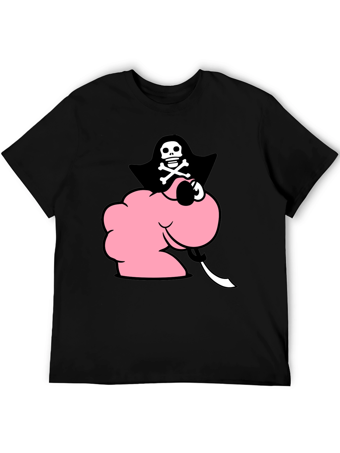 Pink Pirate Worm T-Shirt - Funny Cartoon Tee