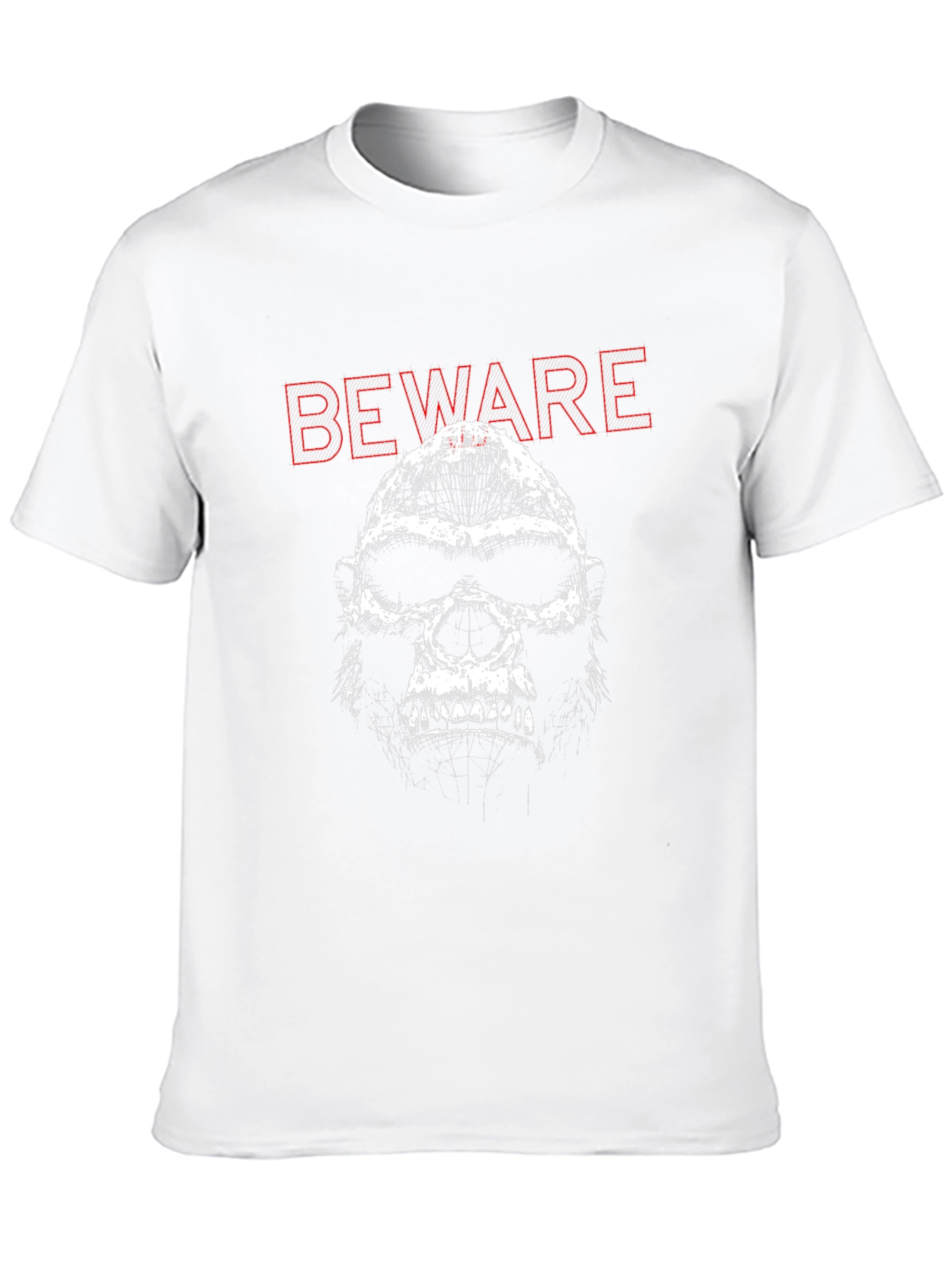 Beware Graphic Print Black T-Shirt