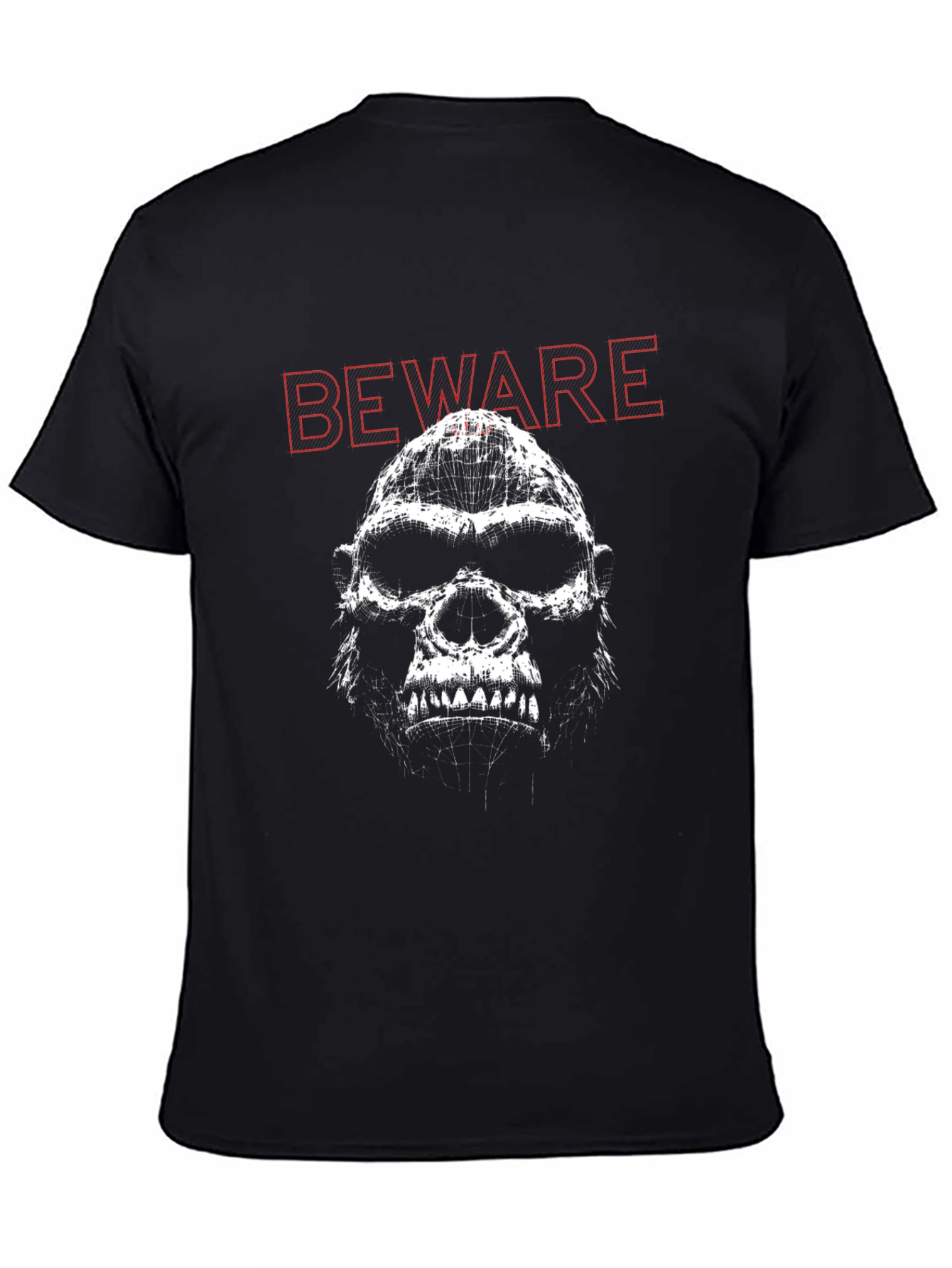 Beware Graphic Print Black T-Shirt