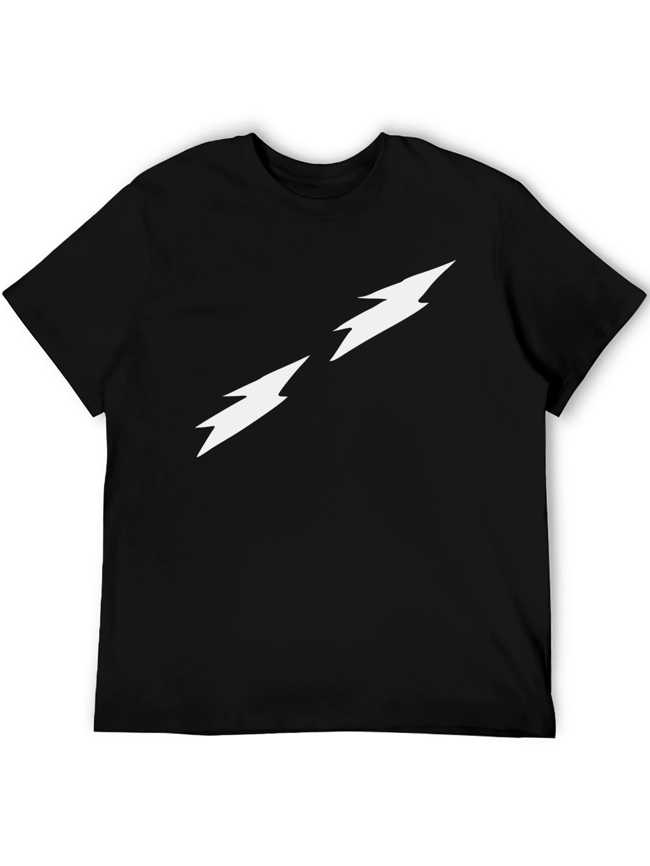 Black Tee with Lightning Bolt Design