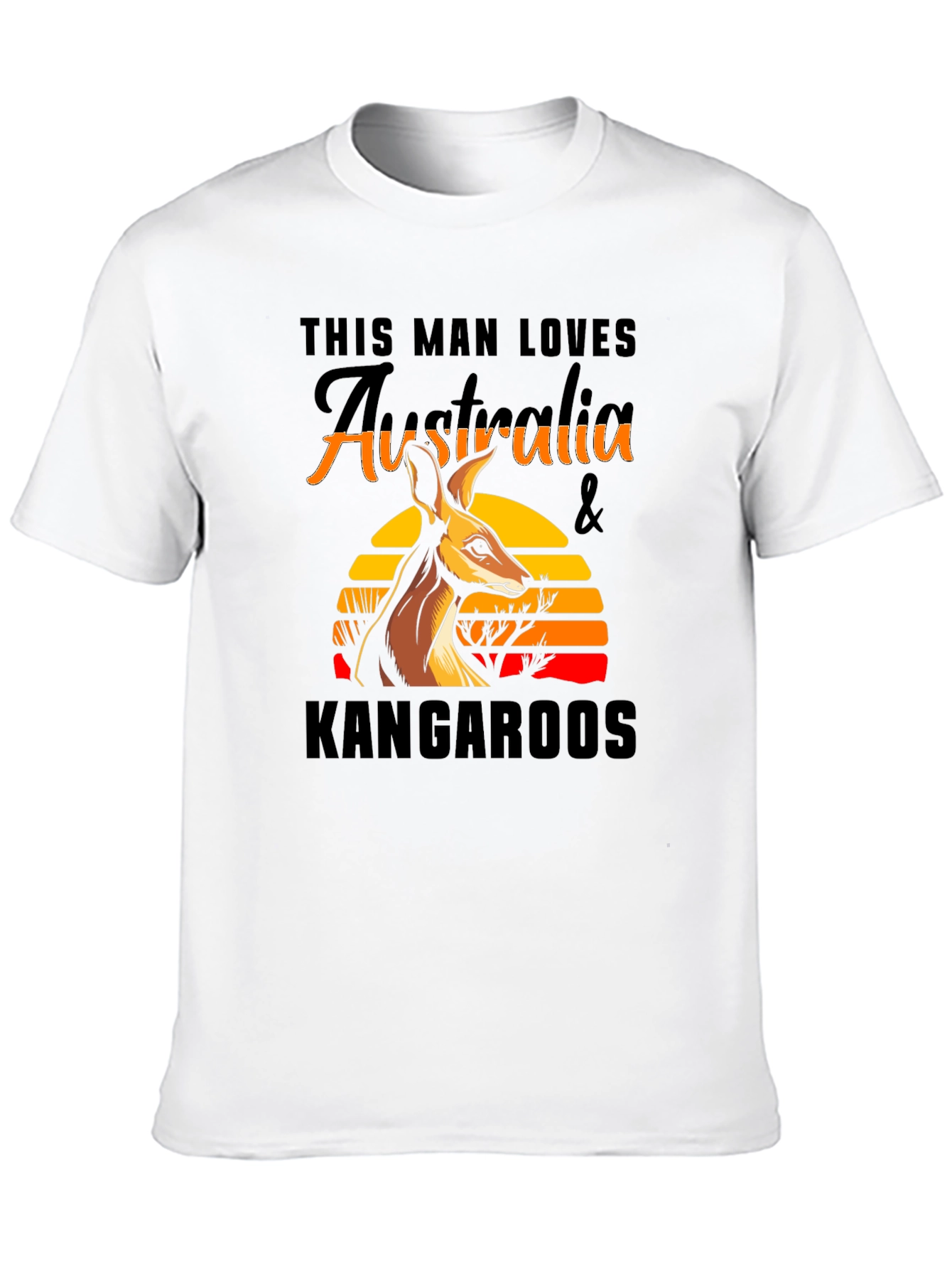 Australia Kangaroo T-Shirt Mens Black Graphic Tee